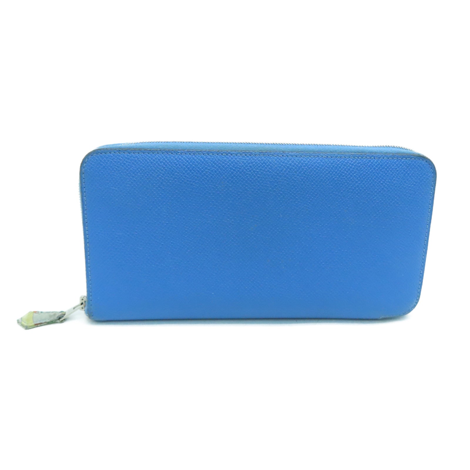 HERMES 【激减优惠】Epsom皮革Long Wallet银扣长钱包蓝色