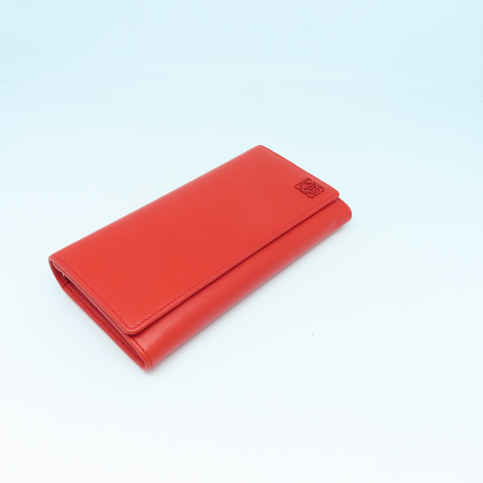 LOEWE 羊皮皮革Long Wallet金扣长钱包红色/蓝色