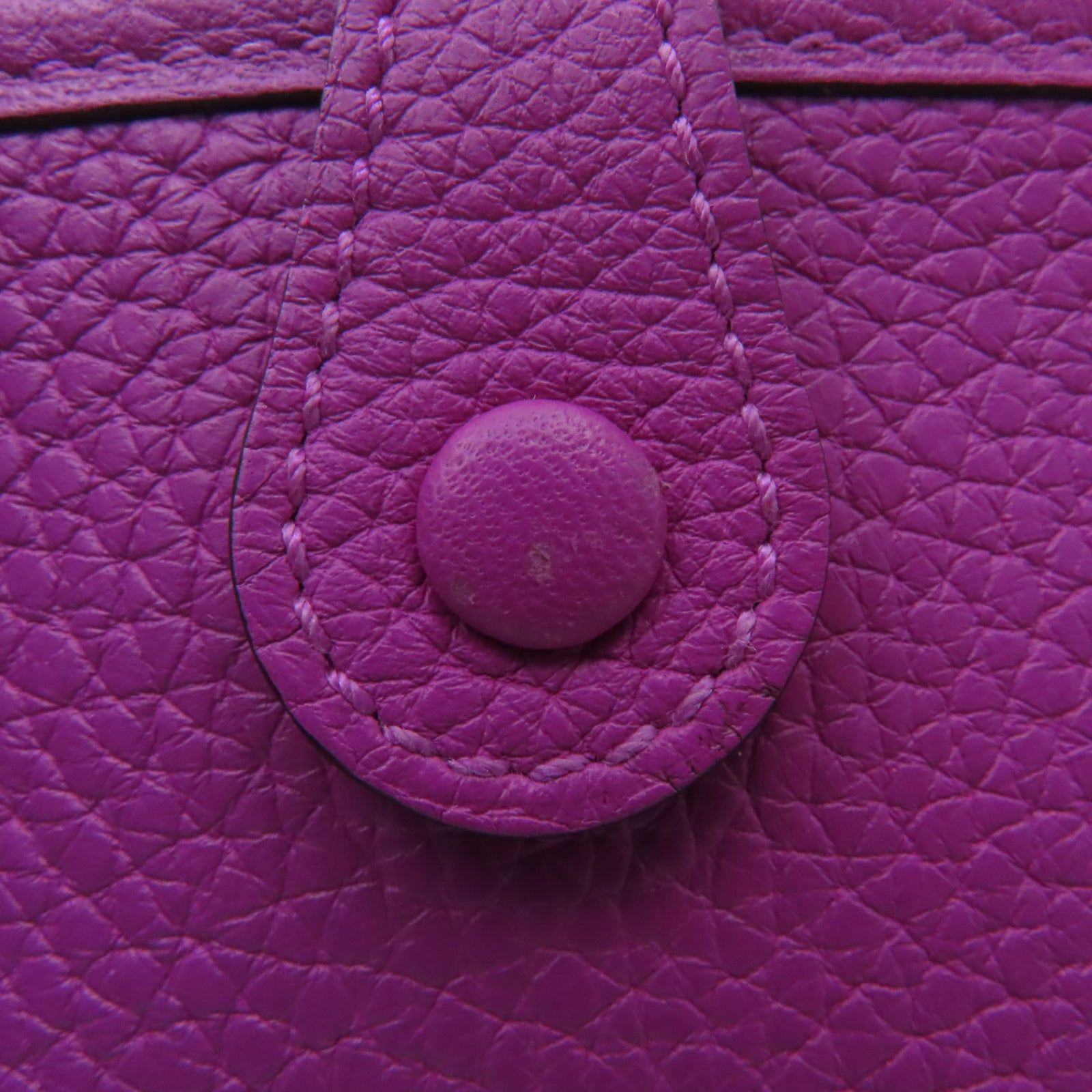 HERMES Clemence皮革Evelyne TPM銀扣肩背袋Rose Pourpre玫瑰紫色