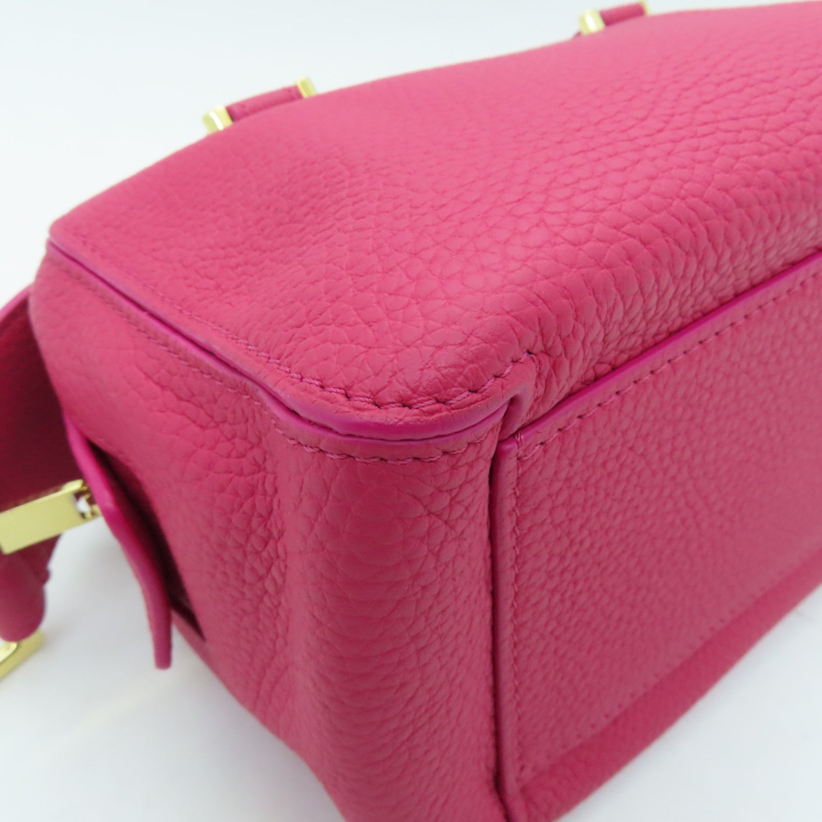Delvaux 【激減優惠】牛皮皮革2way Shoulder Bag金扣手挽肩背兩用袋粉紅色