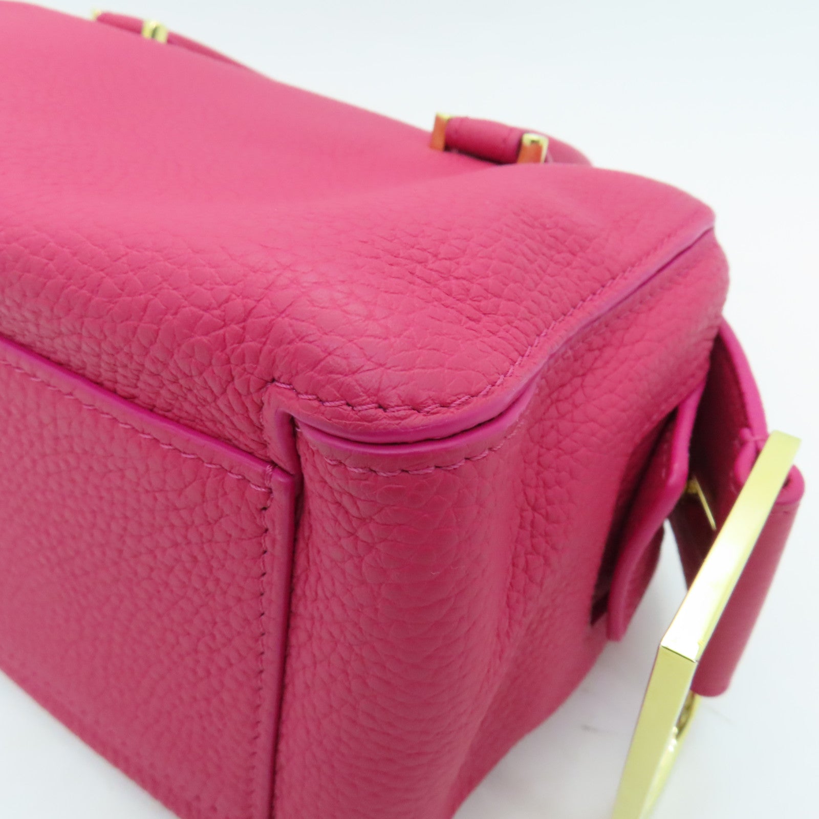 Delvaux 【激減優惠】牛皮皮革2way Shoulder Bag金扣手挽肩背兩用袋粉紅色