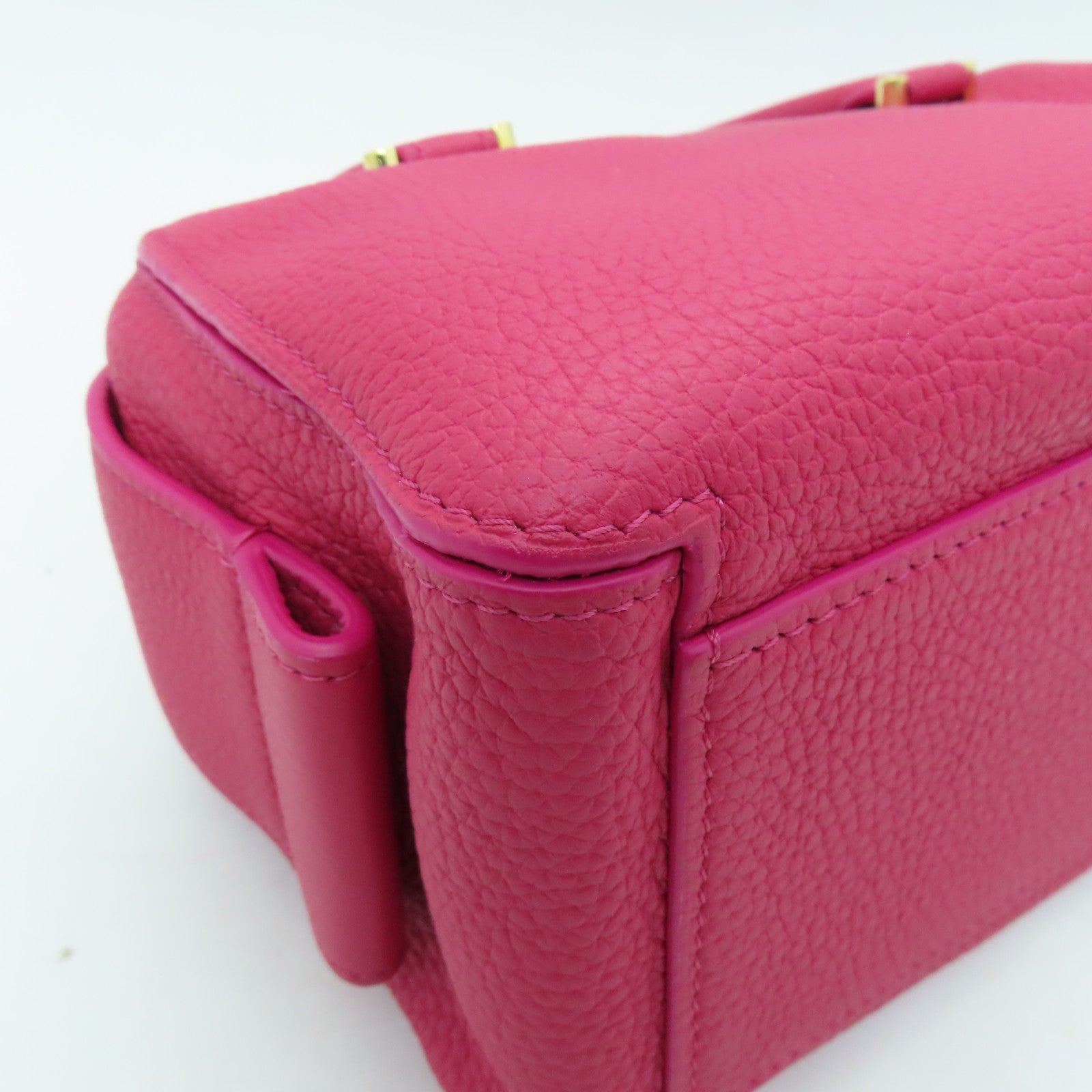 Delvaux 【激減優惠】牛皮皮革2way Shoulder Bag金扣手挽肩背兩用袋粉紅色