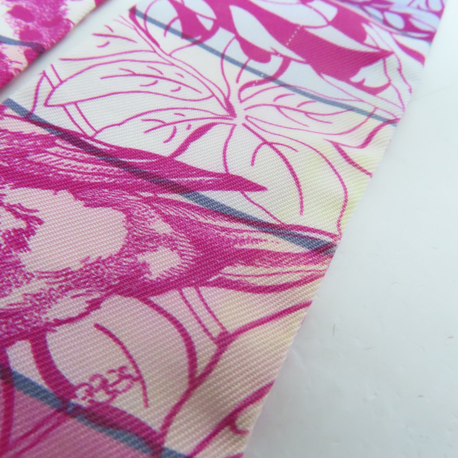HERMES Silk Twilly Scarf Pink/Blue