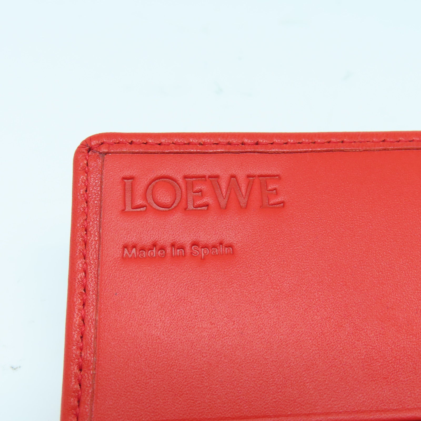 LOEWE 羊皮皮革Long Wallet金扣长钱包红色/蓝色