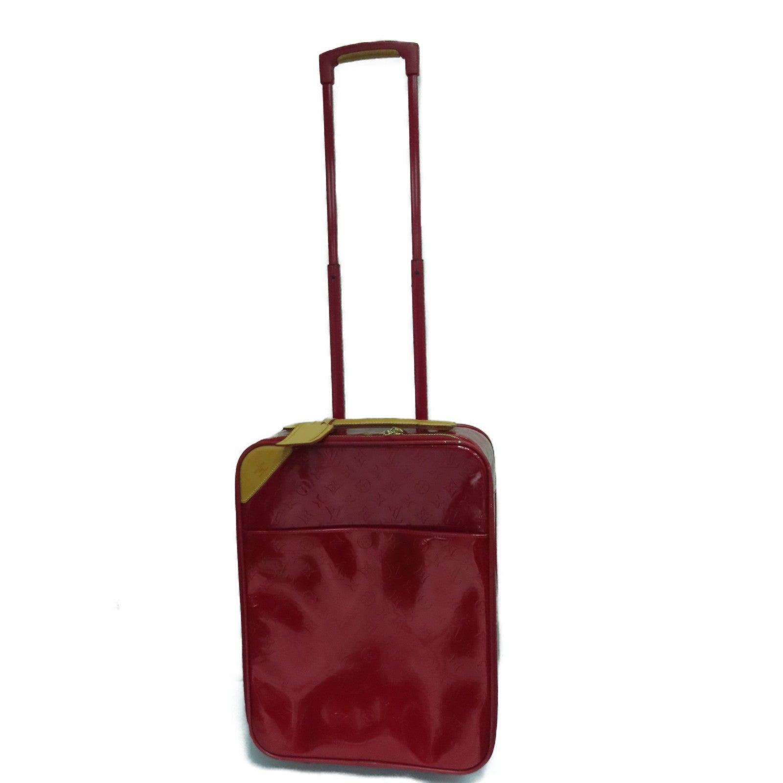 LOUIS VUITTON [Sharp Discount] Vernis Pegase 45 Gold Buckle Luggage Red