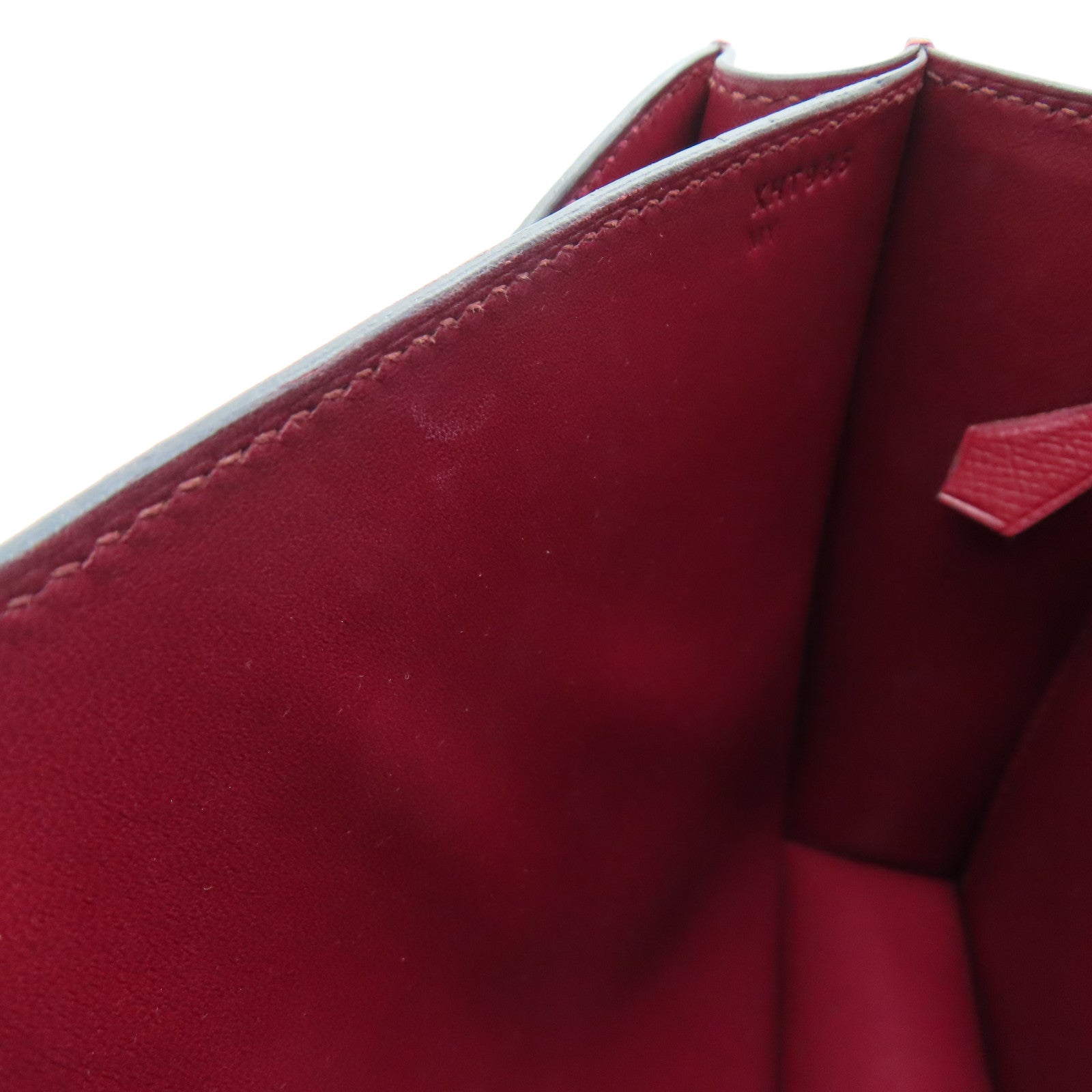 HERMES Epsom皮革Constance 24银扣肩背袋Rouge Grenade/红色