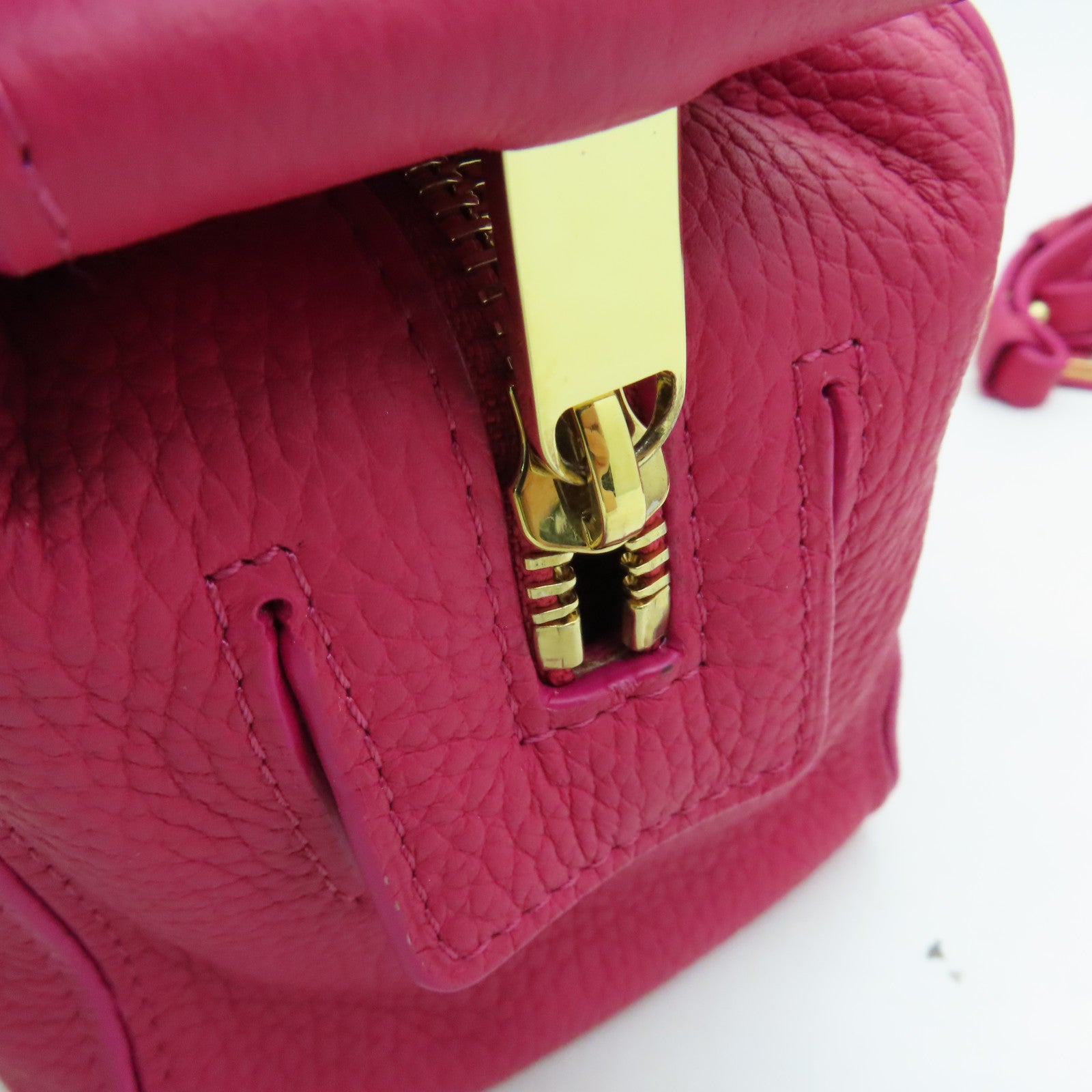 Delvaux 【激減優惠】牛皮皮革2way Shoulder Bag金扣手挽肩背兩用袋粉紅色