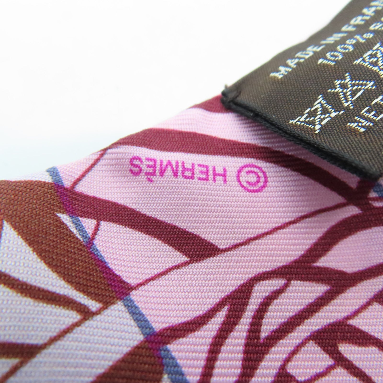 HERMES Silk Twilly Scarf Pink/Blue