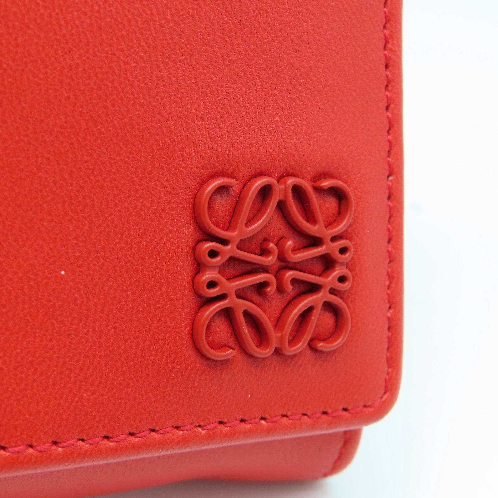 LOEWE 羊皮皮革Long Wallet金扣长钱包红色/蓝色