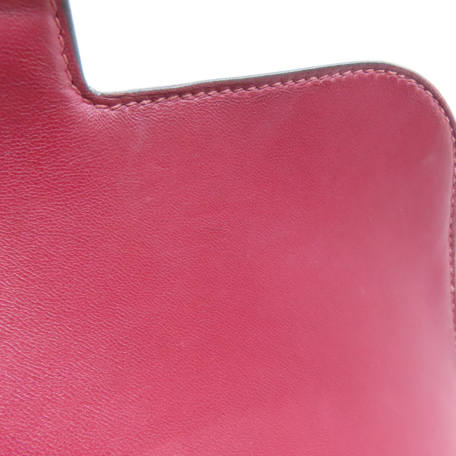 HERMES Epsom皮革Constance 24银扣肩背袋Rouge Grenade/红色