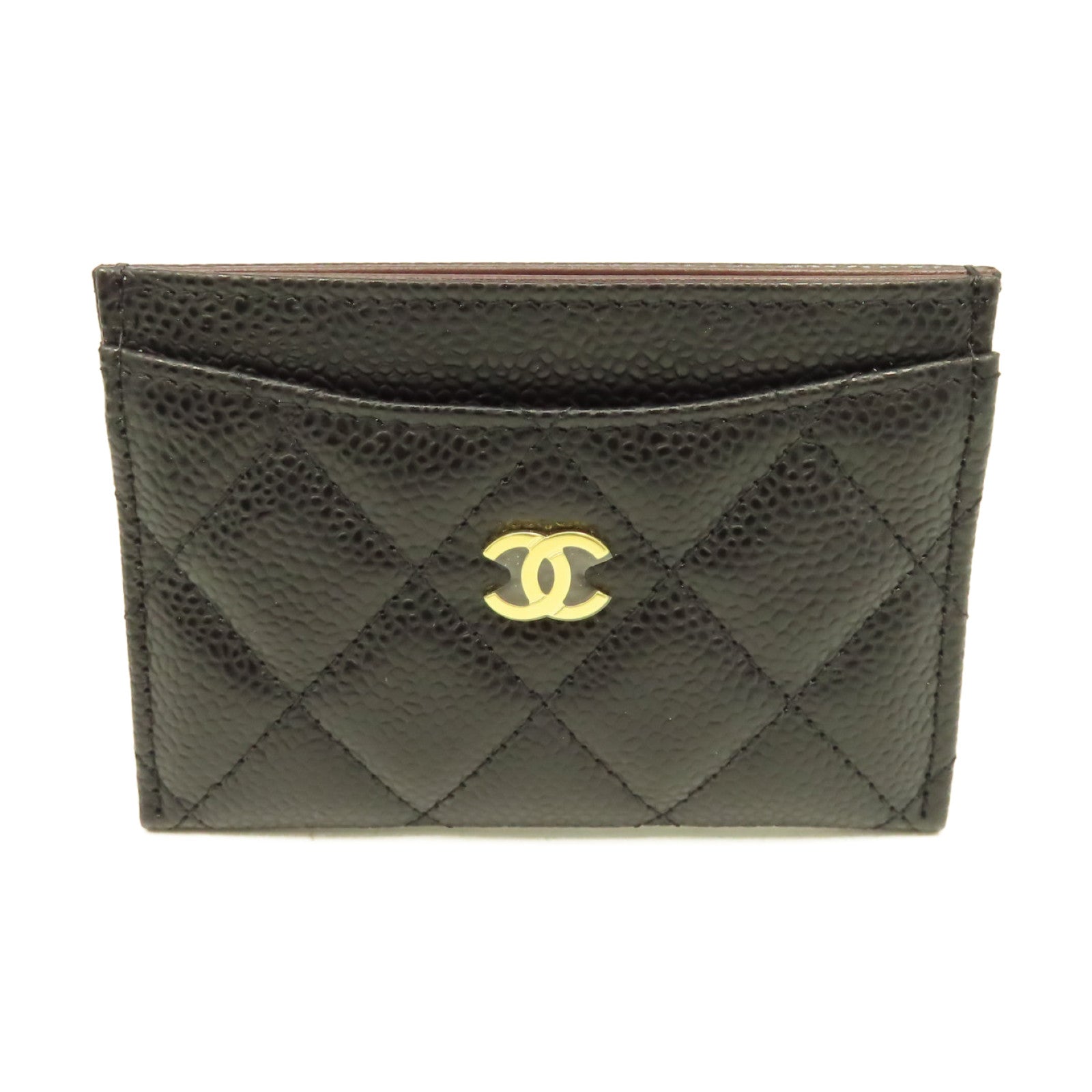 CHANEL 菱格Caviar皮革Card Case卡片套黑色