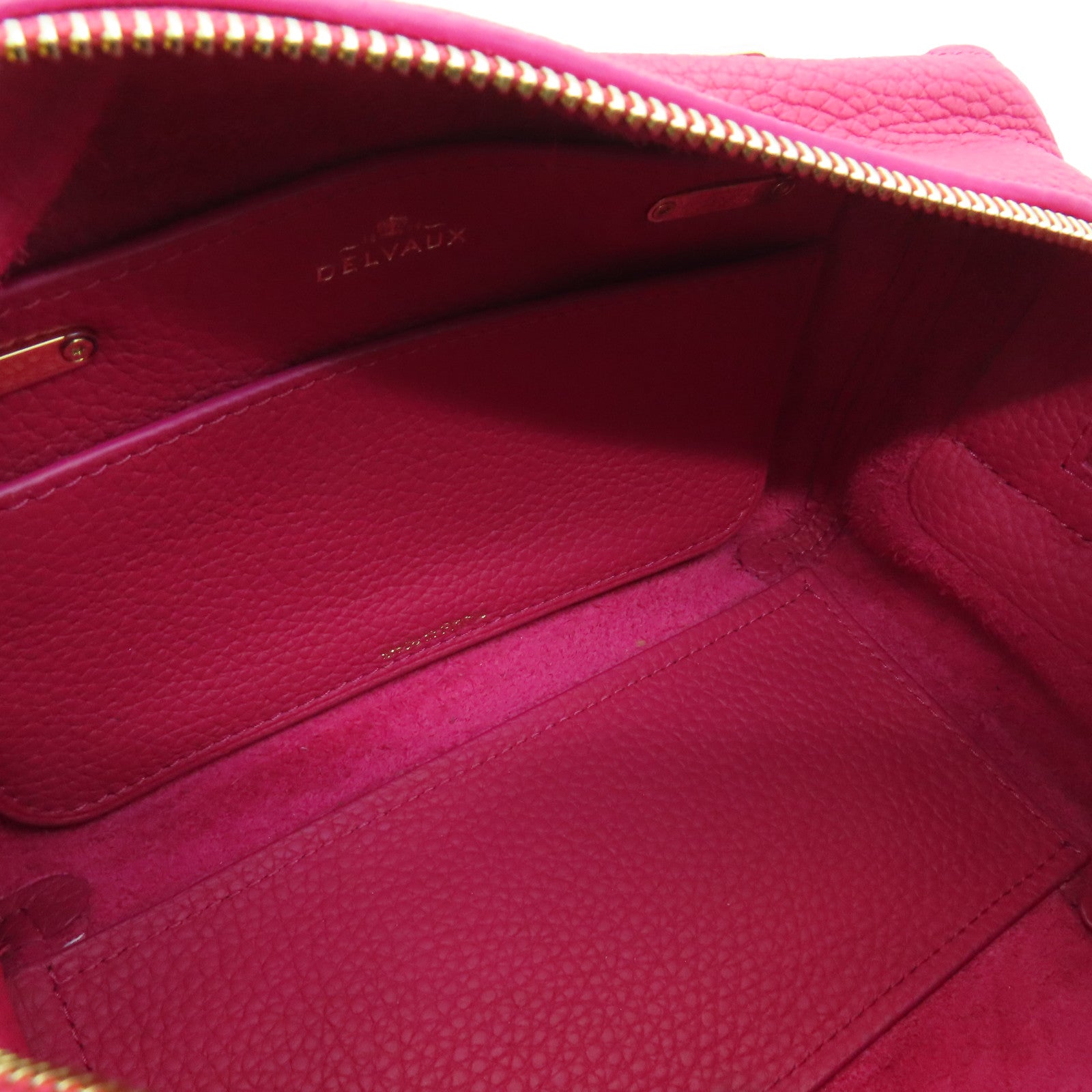 Delvaux 【激減優惠】牛皮皮革2way Shoulder Bag金扣手挽肩背兩用袋粉紅色