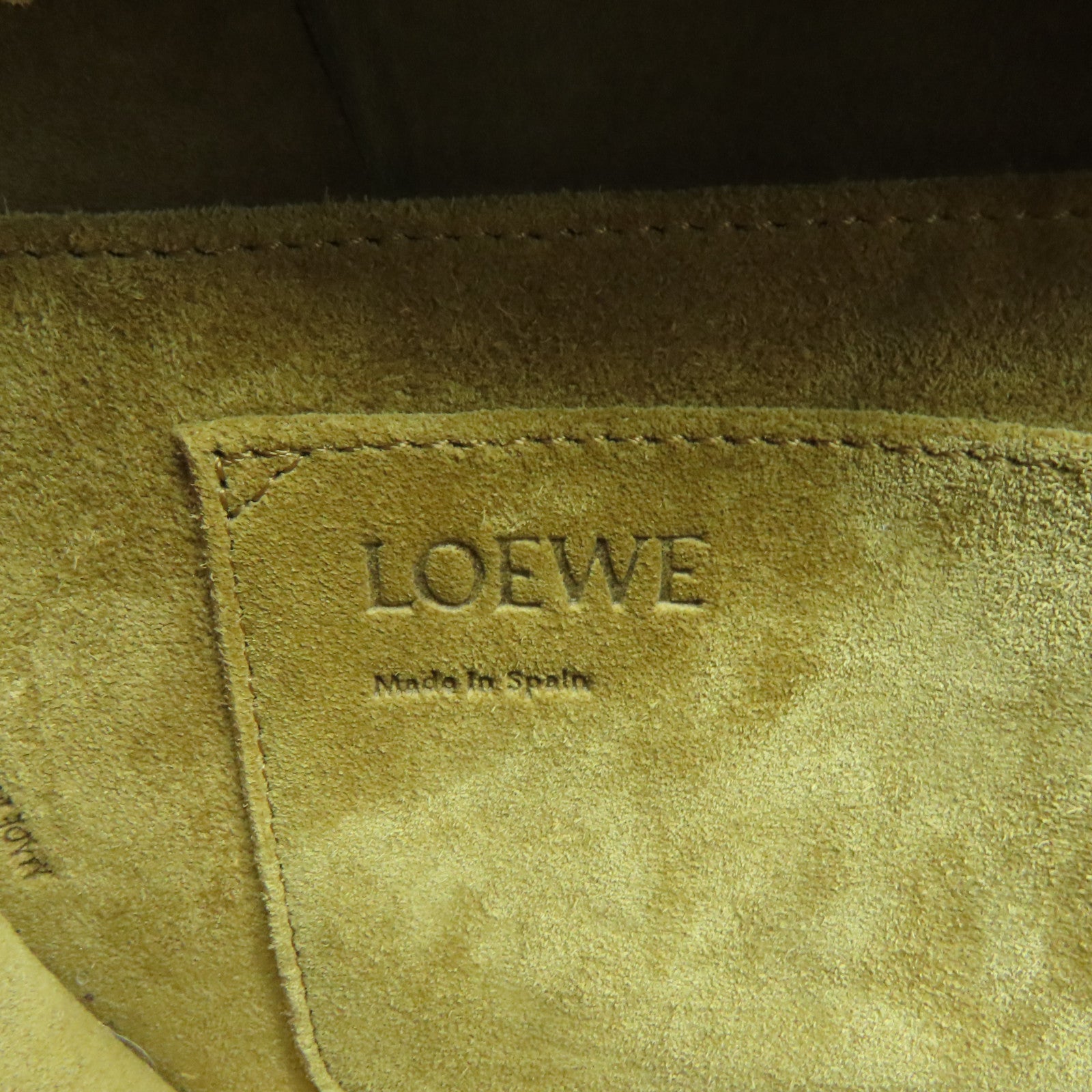 LOEWE 牛皮皮革Gate Small金扣肩背袋黑色/啡色