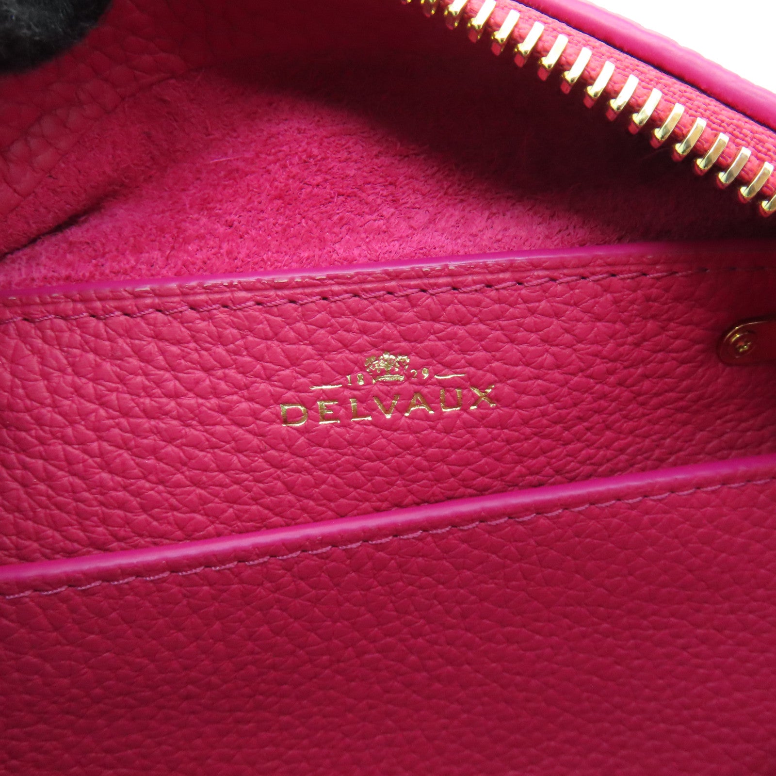 Delvaux 【激減優惠】牛皮皮革2way Shoulder Bag金扣手挽肩背兩用袋粉紅色