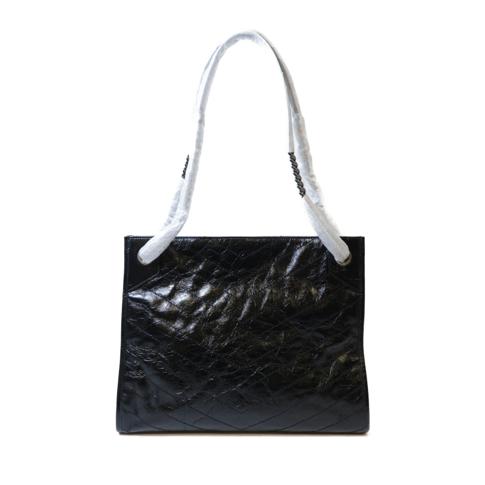 SAINT LAURENT 牛皮皮革Niki銀扣肩背袋黑色