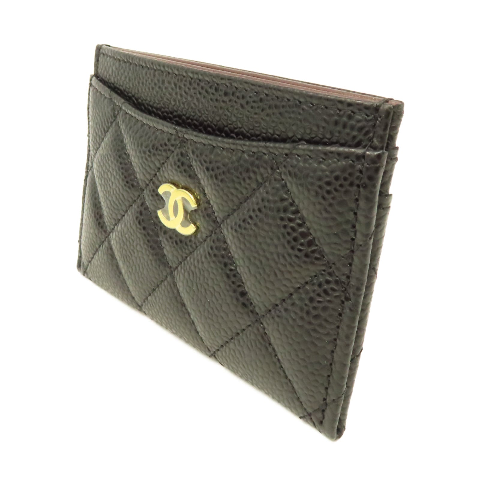 CHANEL 菱格Caviar皮革Card Case卡片套黑色