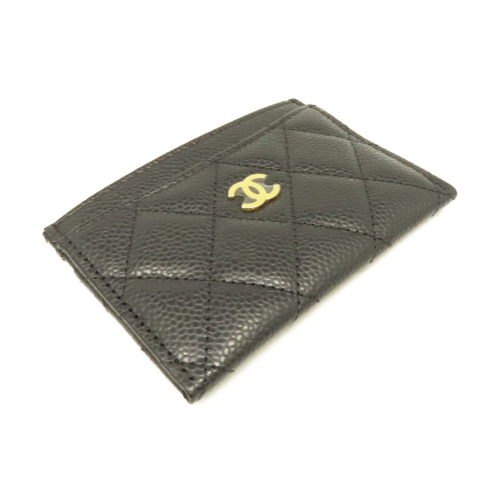CHANEL 菱格Caviar皮革Card Case卡片套黑色