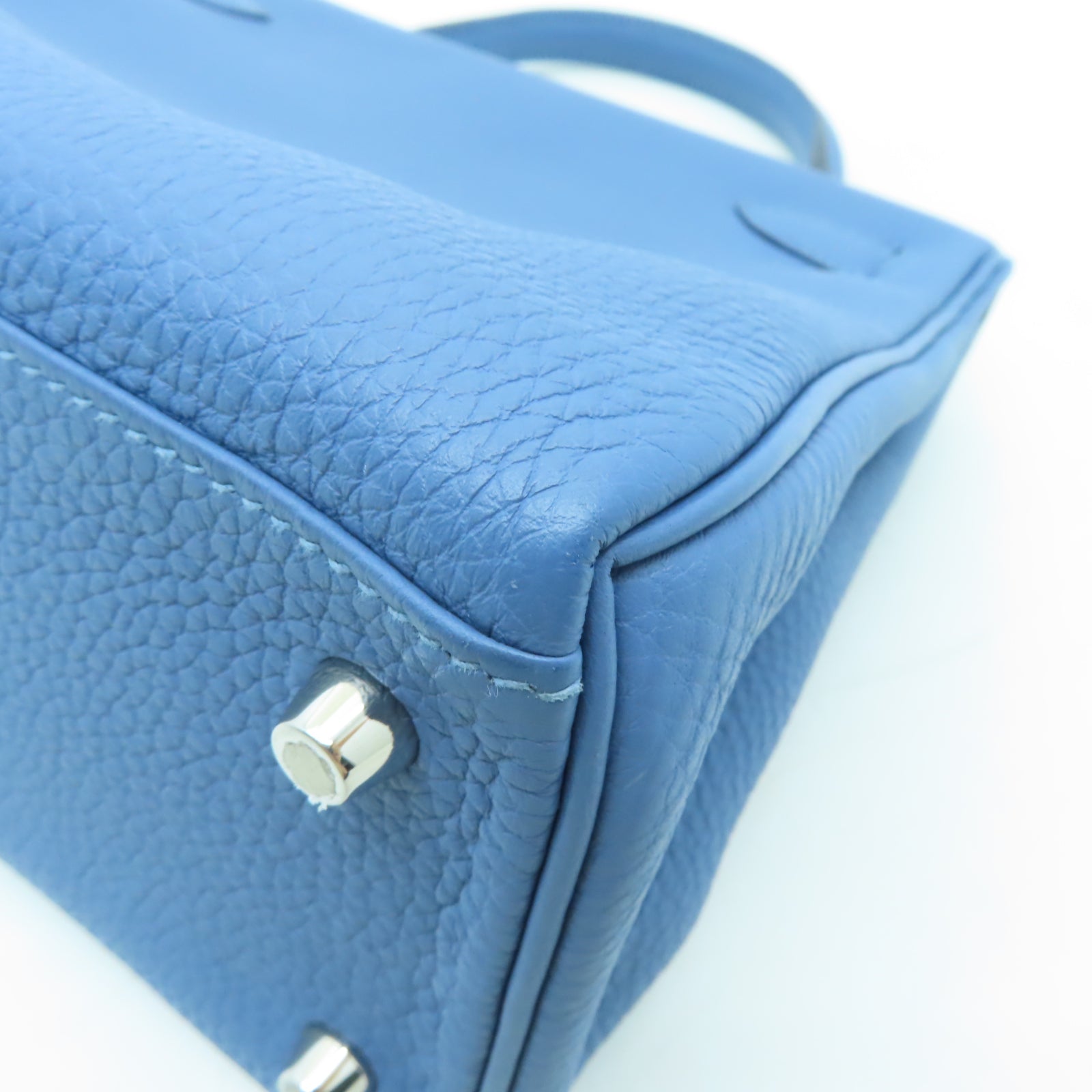 HERMES 【激減優惠】Togo皮革Kelly 28銀扣手挽肩背兩用袋藍色