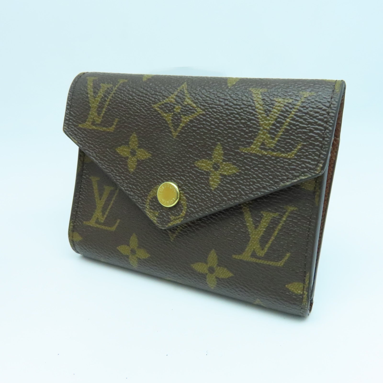 LOUIS VUITTON Monogram Wallet gold buckle wallet brown