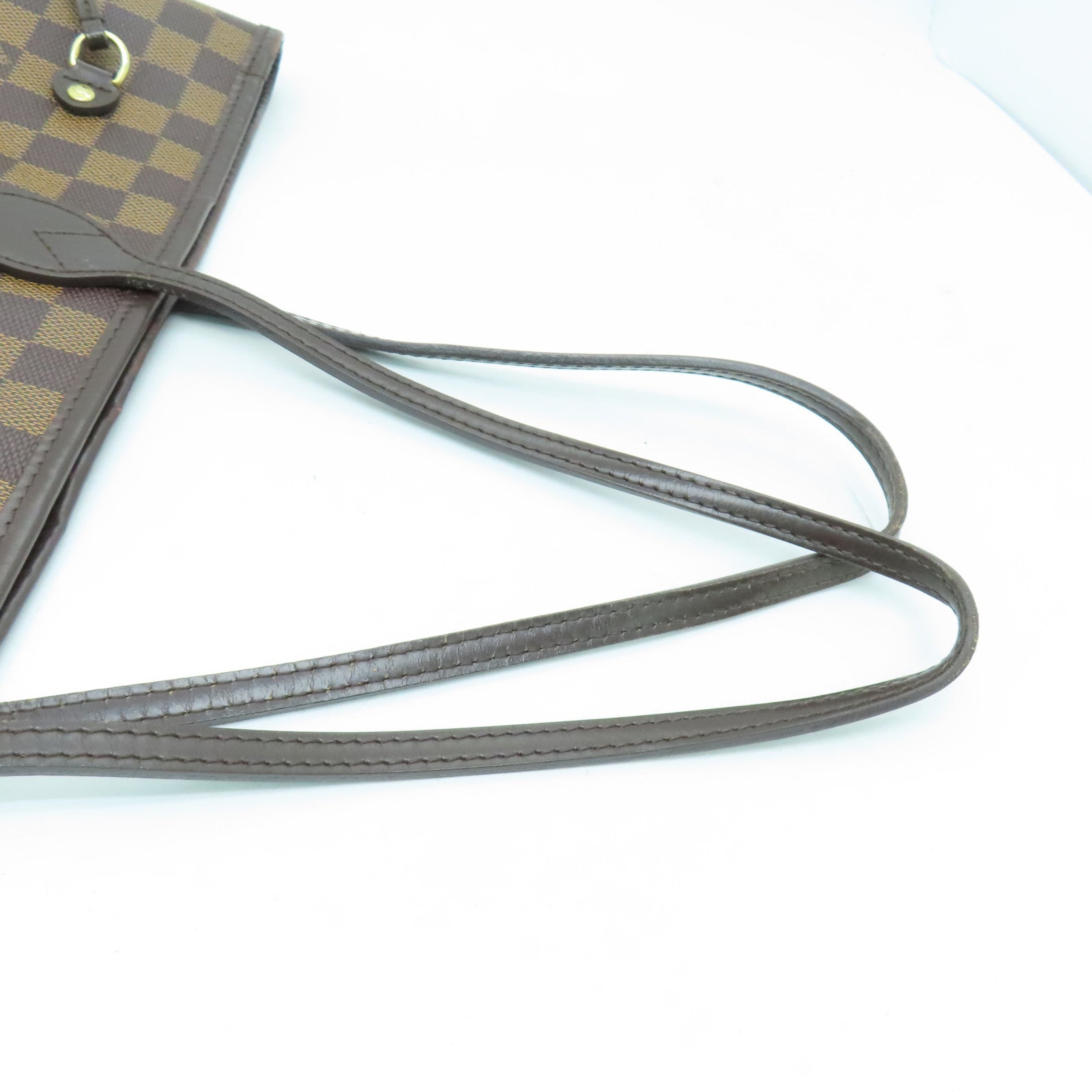 LOUIS VUITTON Damier Neverfull MM手挽袋金扣啡色
