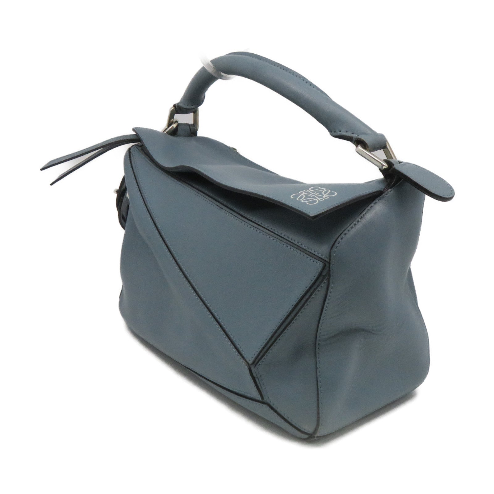 LOEWE 牛皮皮革Puzzle Bag Medium 2Way Shoulder Bag手挽肩背兩用袋藍色