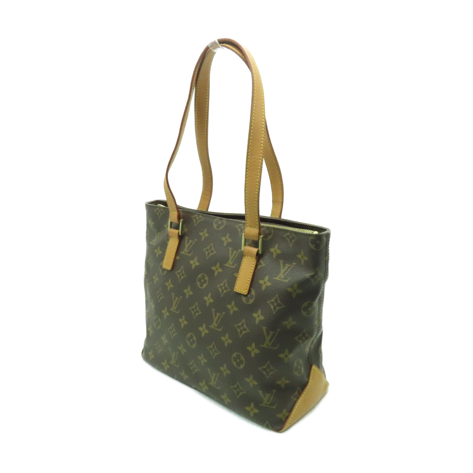 LOUIS VUITTON Monogram Cabas Piano金扣手挽袋棕色