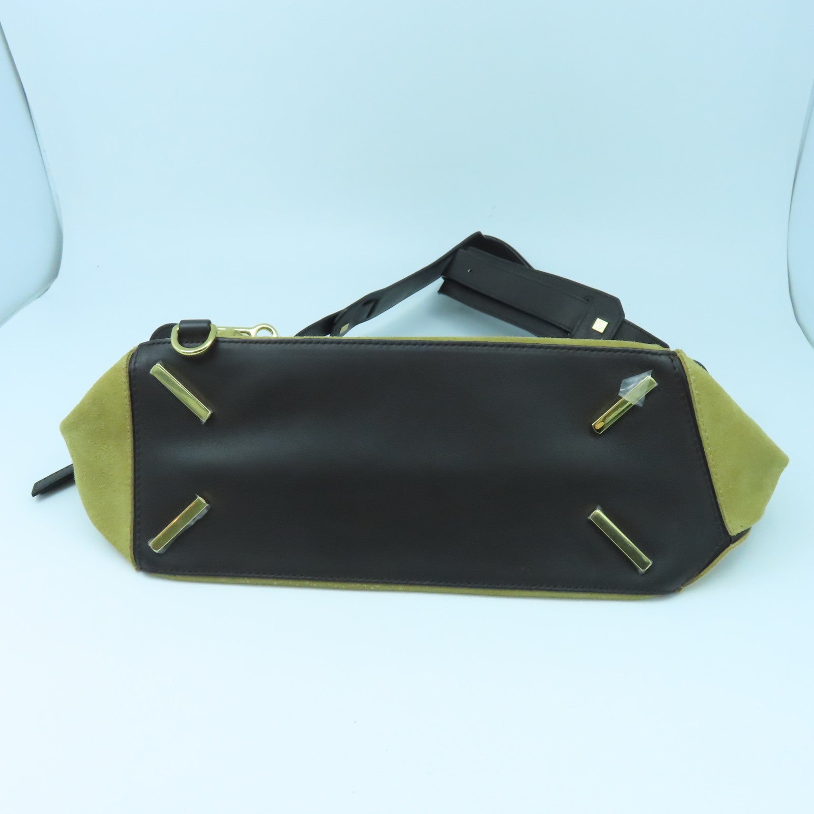 LOEWE 麂皮皮革Puzzle手挽肩背兩用袋卡其色