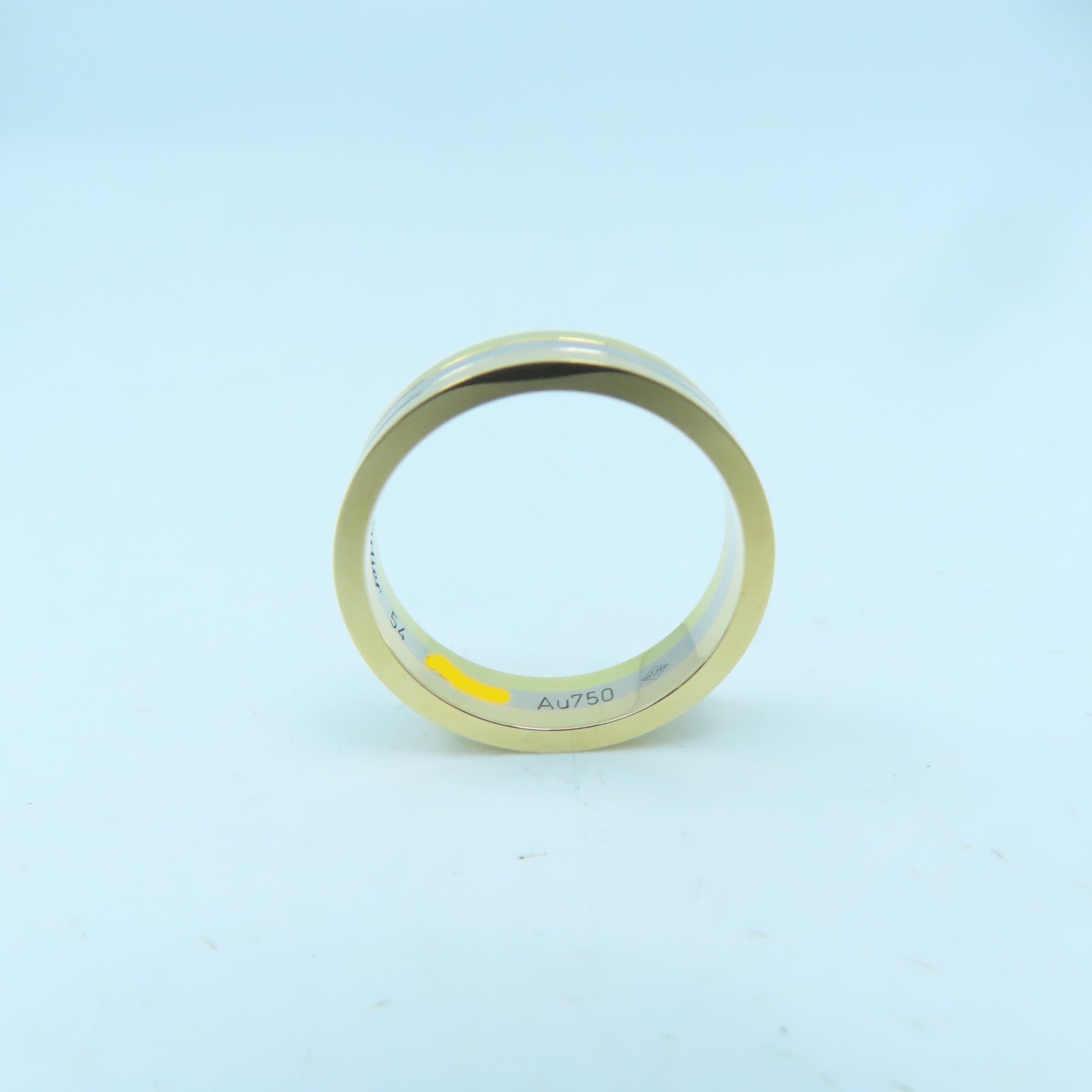 CARTIER 18K黃金白金玫瑰金Tri Colour Ring戒指#54/US#7