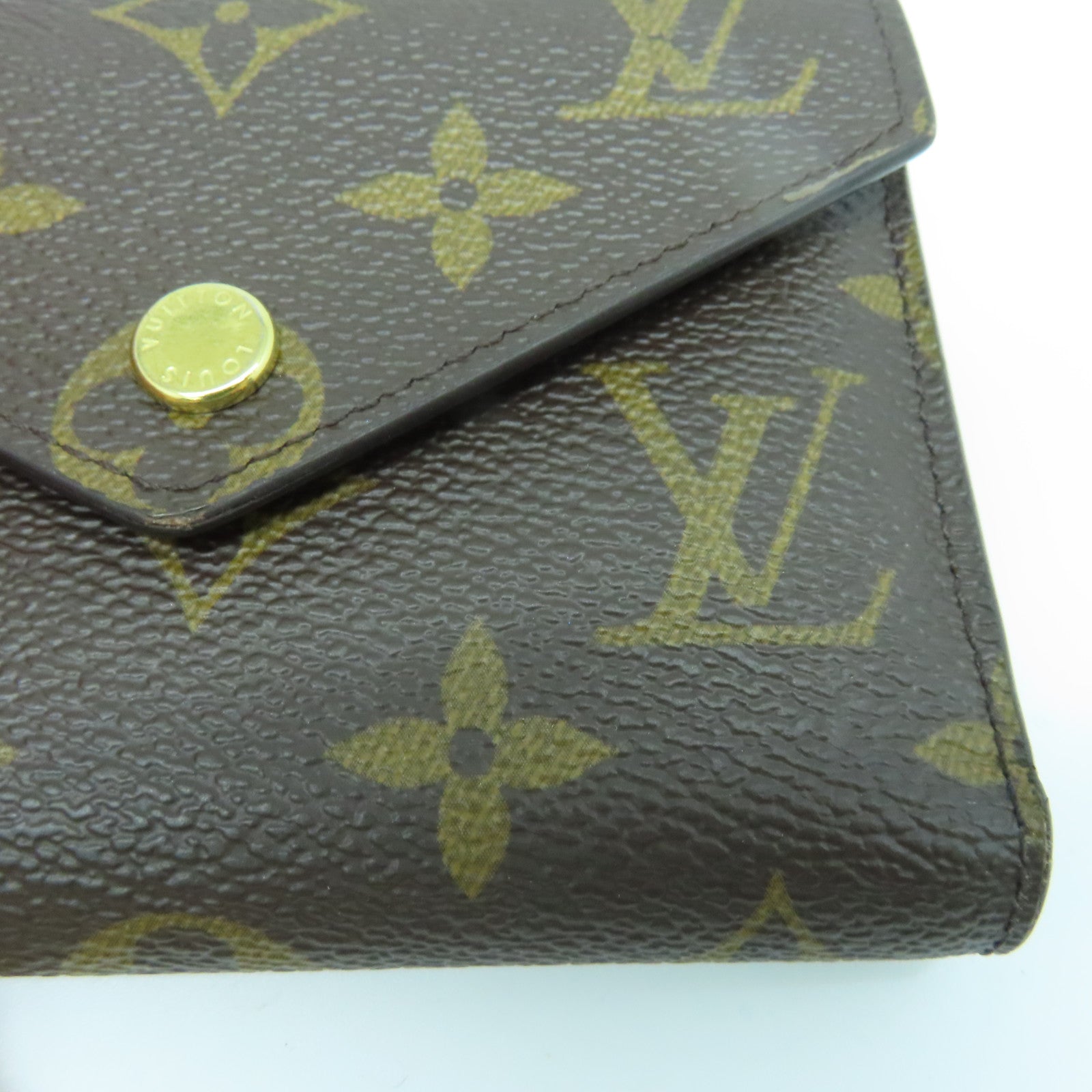 LOUIS VUITTON Monogram Wallet gold buckle wallet brown