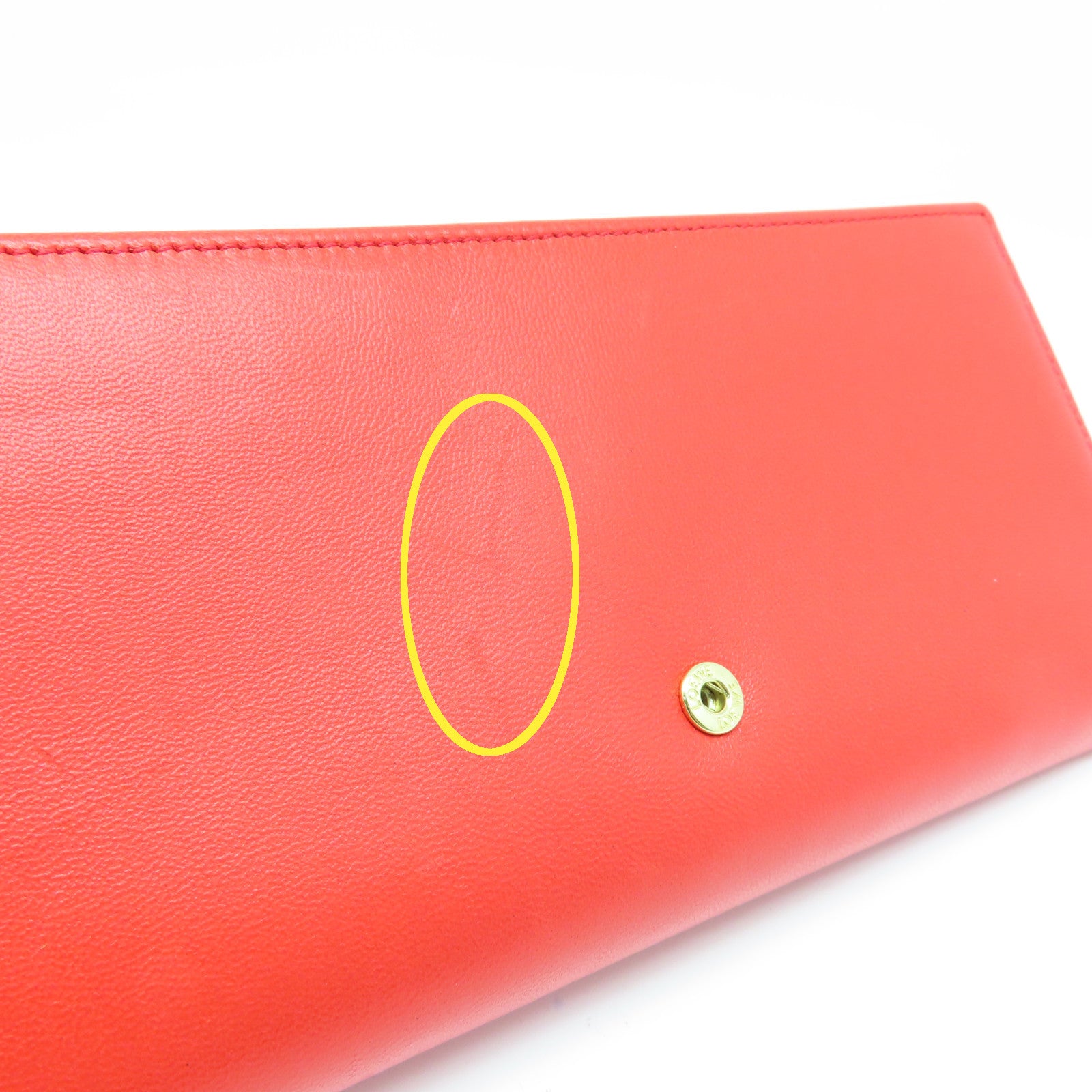 LOEWE 羊皮皮革Long Wallet金扣长钱包红色/蓝色