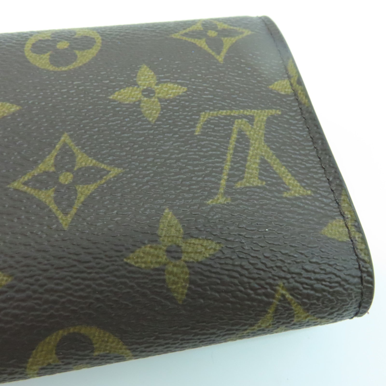 LOUIS VUITTON Monogram Wallet gold buckle wallet brown