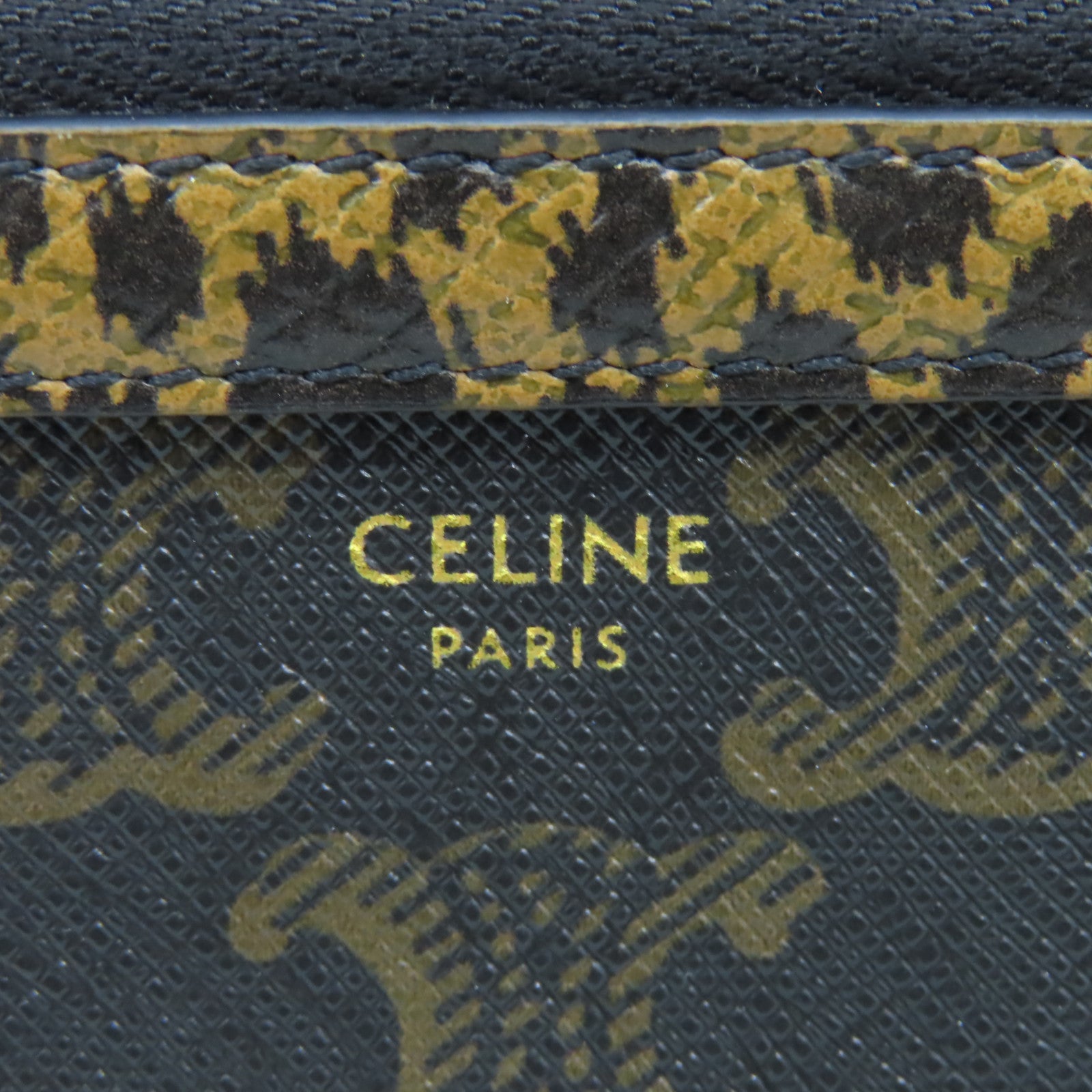 CELINE Triomphe帆布Chain Shoulder Bag金扣鏈帶肩背袋啡色