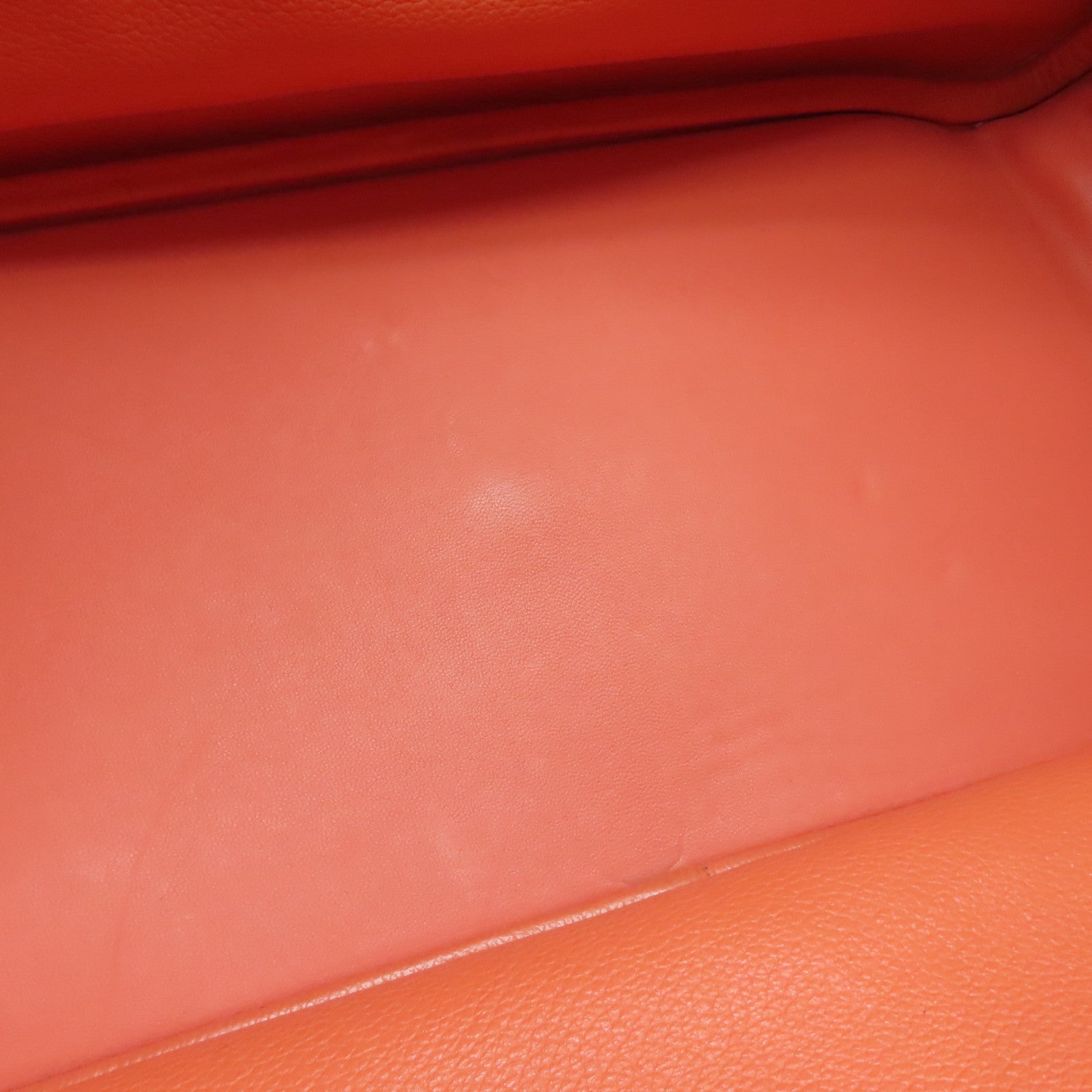 HERMES Evercolor皮革Lindy 34银扣手挽肩背两用袋橙色