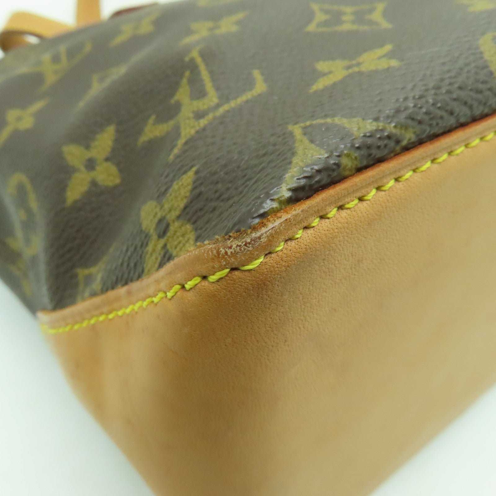LOUIS VUITTON Monogram Cabas Piano金扣手挽袋棕色