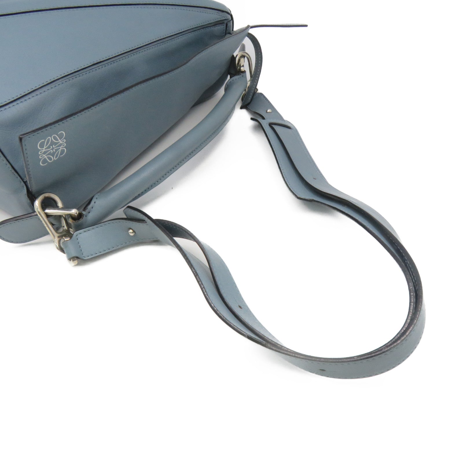 LOEWE 牛皮皮革Puzzle Bag Medium 2Way Shoulder Bag手挽肩背兩用袋藍色