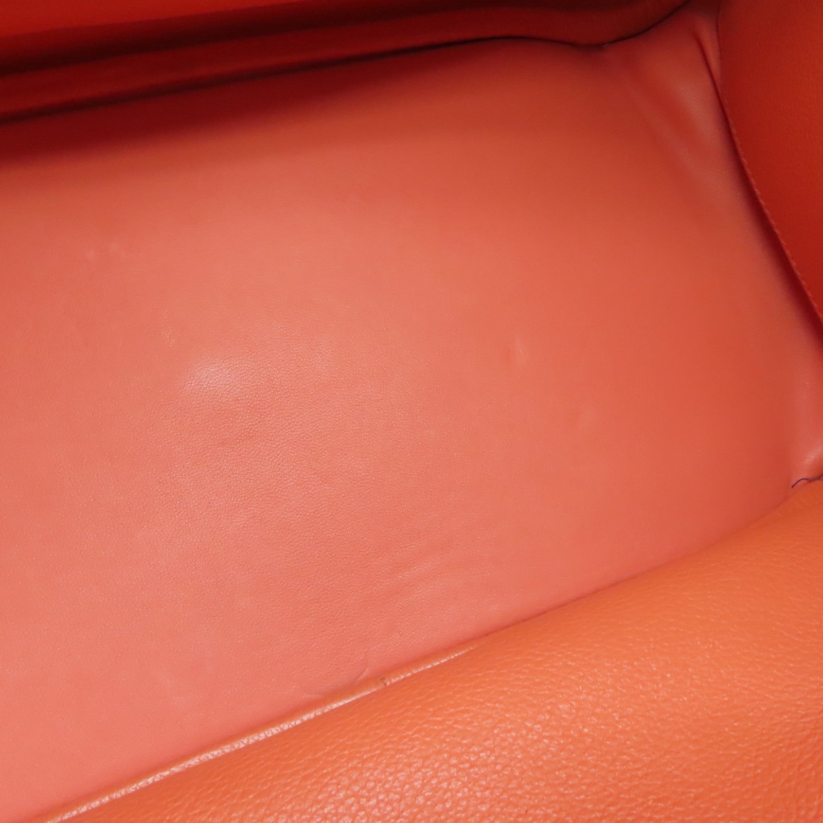 HERMES Evercolor皮革Lindy 34银扣手挽肩背两用袋橙色