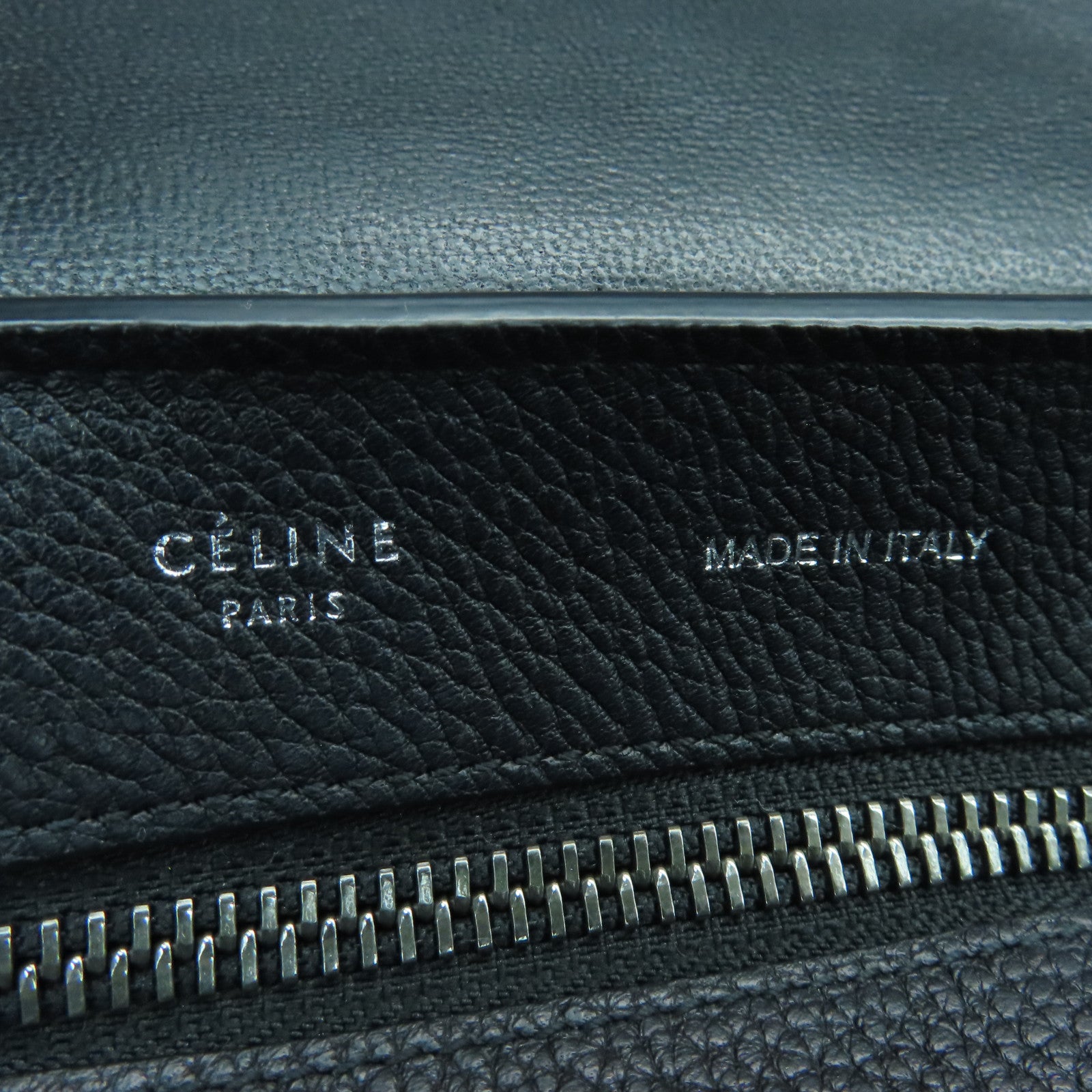 CELINE 麂皮/牛皮皮革Trapeze銀扣手挽肩背兩用袋黑色