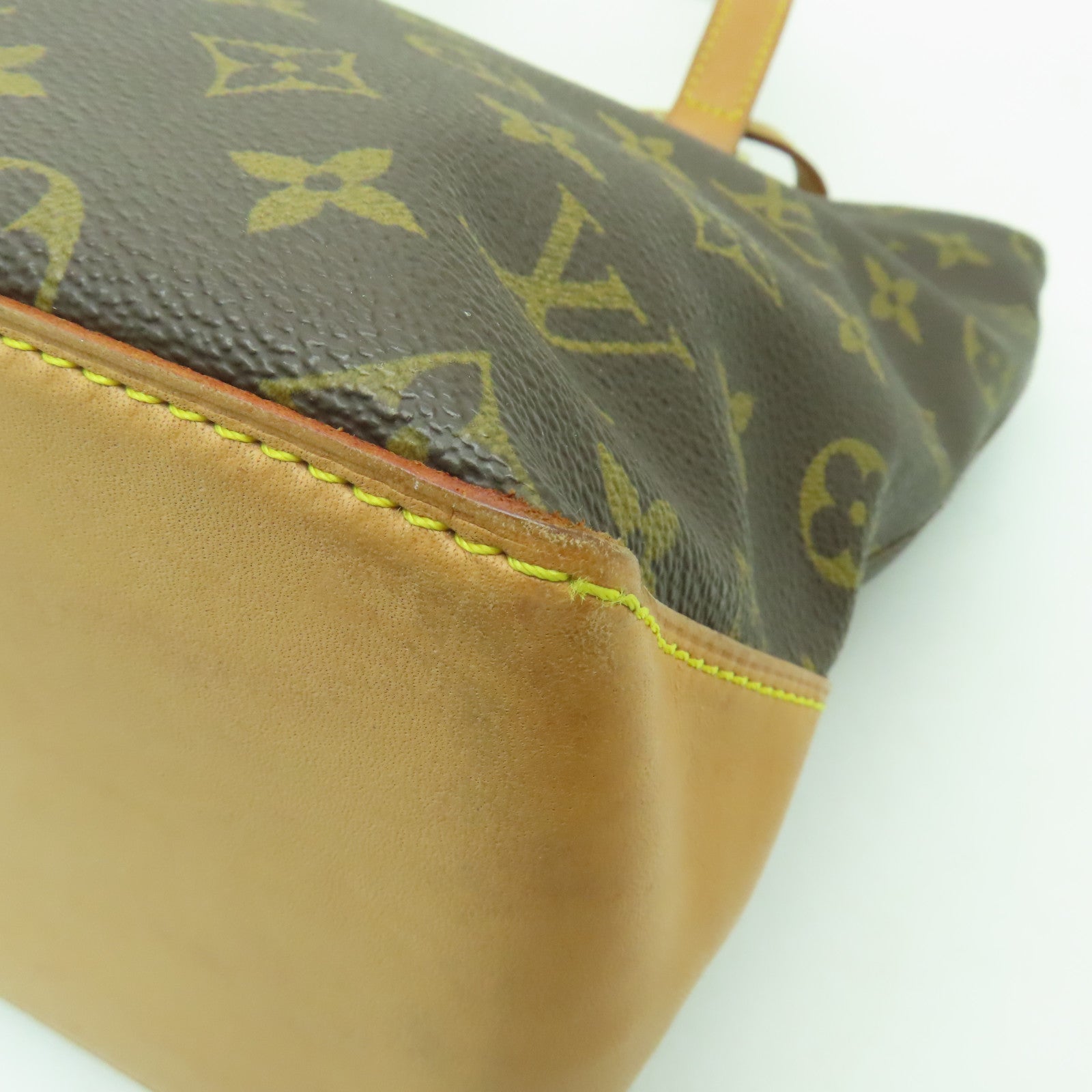 LOUIS VUITTON Monogram Cabas Piano金扣手挽袋棕色