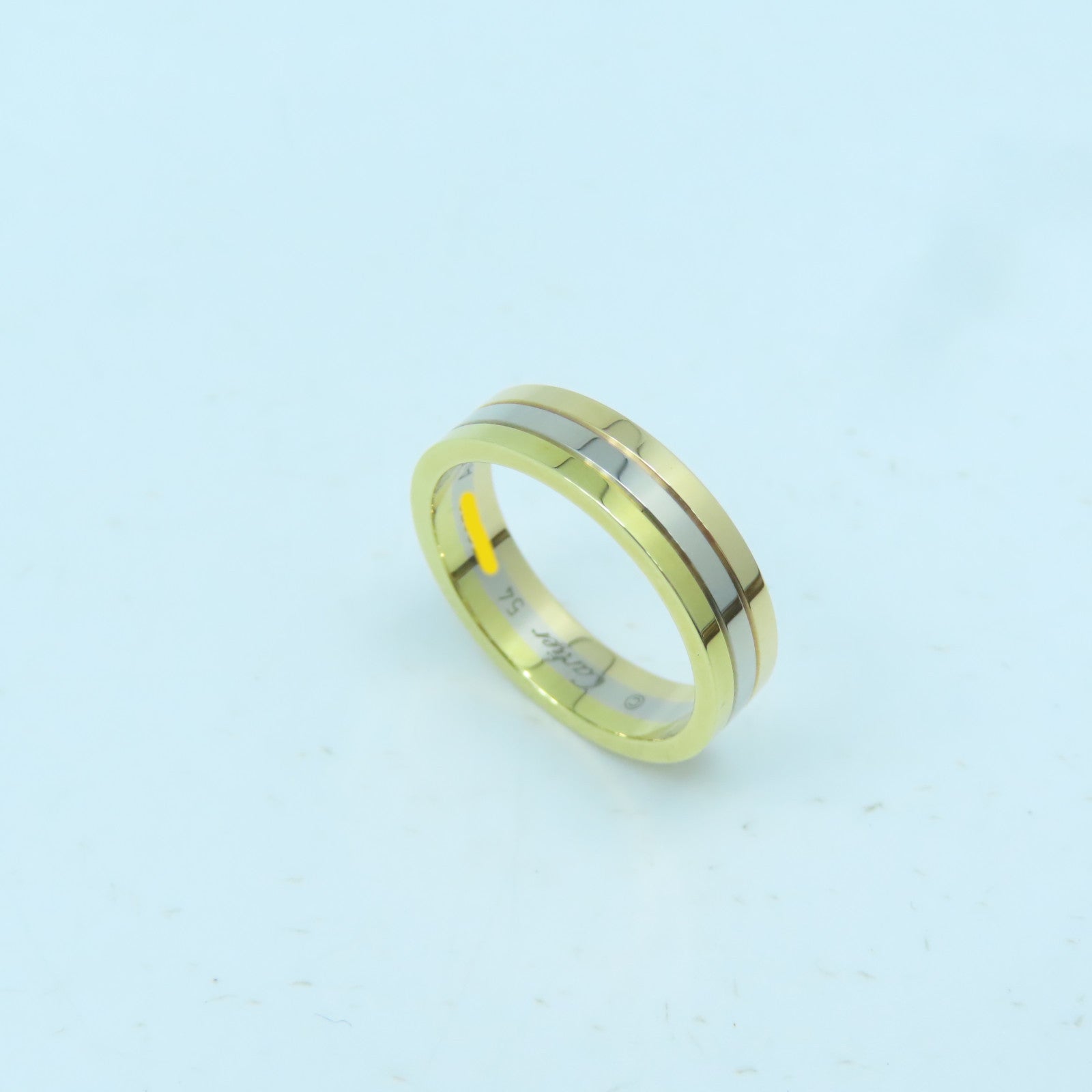 CARTIER 18K黃金白金玫瑰金Tri Colour Ring戒指#54/US#7