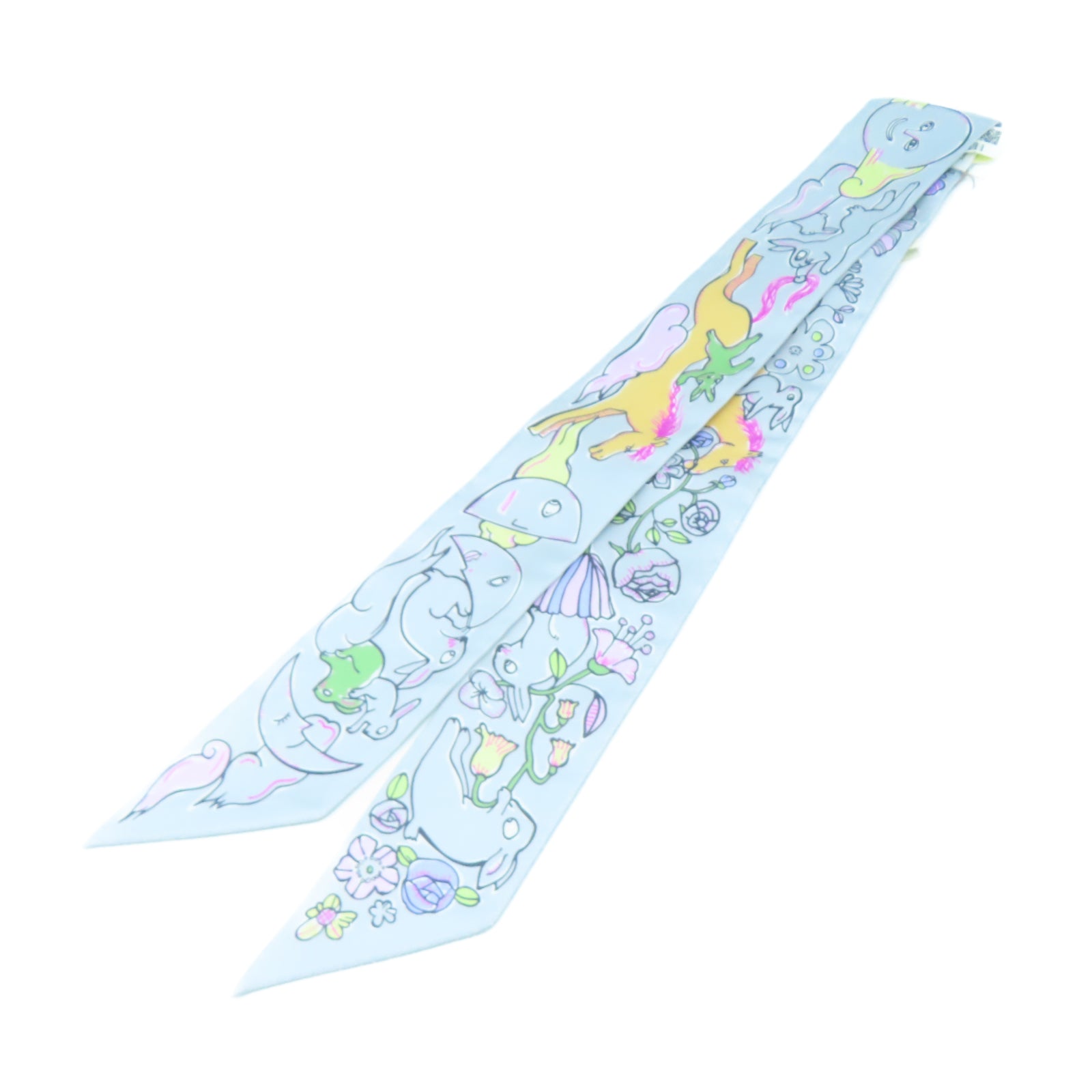 HERMES 【激減優惠】絲質Twilly Scarf絲巾藍色