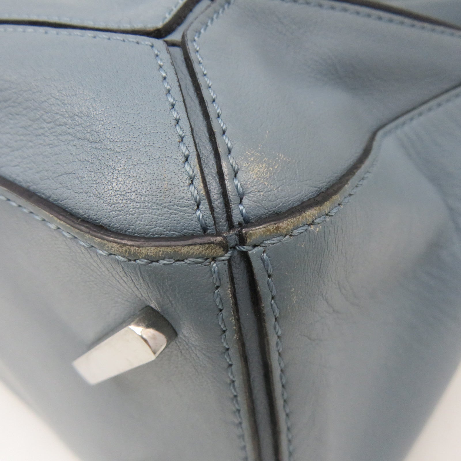 LOEWE 牛皮皮革Puzzle Bag Medium 2Way Shoulder Bag手挽肩背兩用袋藍色
