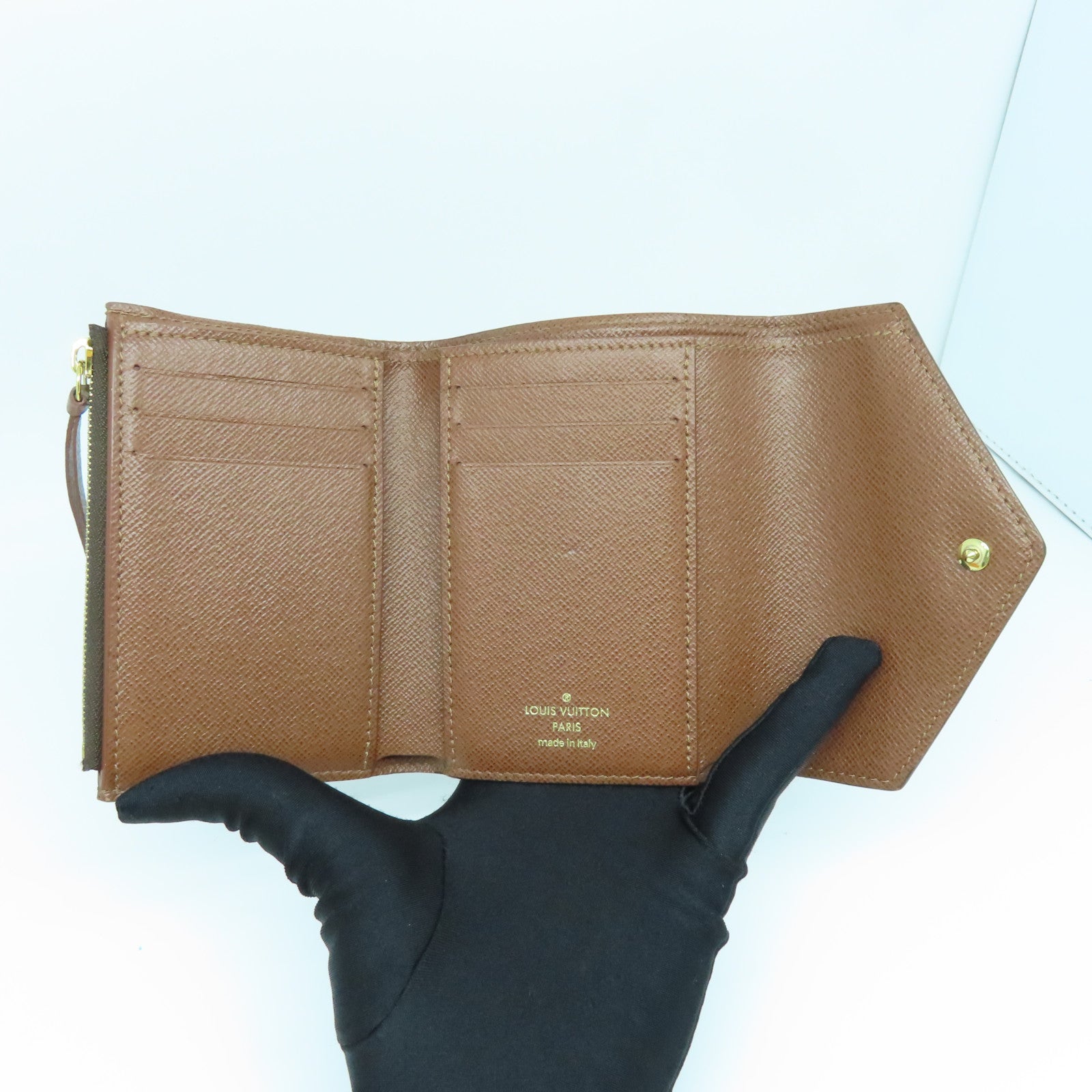 LOUIS VUITTON Monogram Wallet gold buckle wallet brown