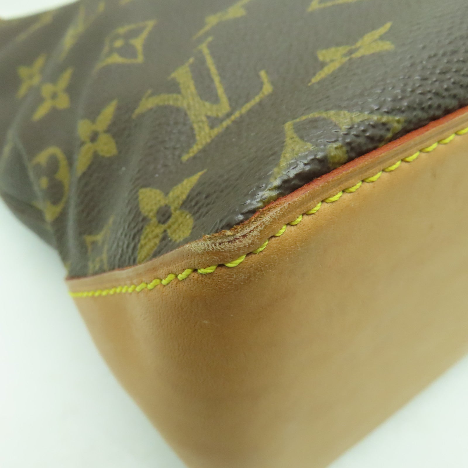 LOUIS VUITTON Monogram Cabas Piano金扣手挽袋棕色