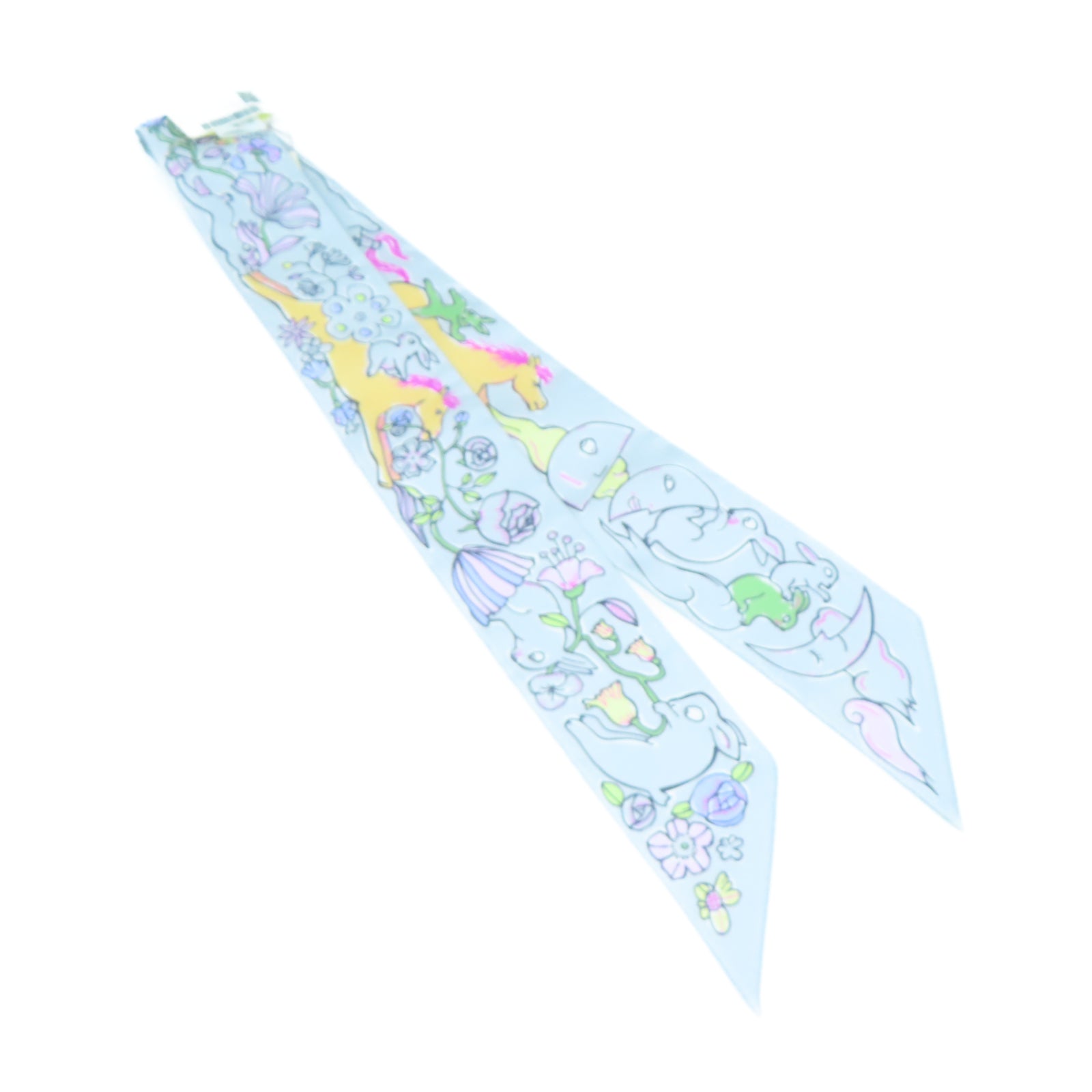 HERMES 【激減優惠】絲質Twilly Scarf絲巾藍色