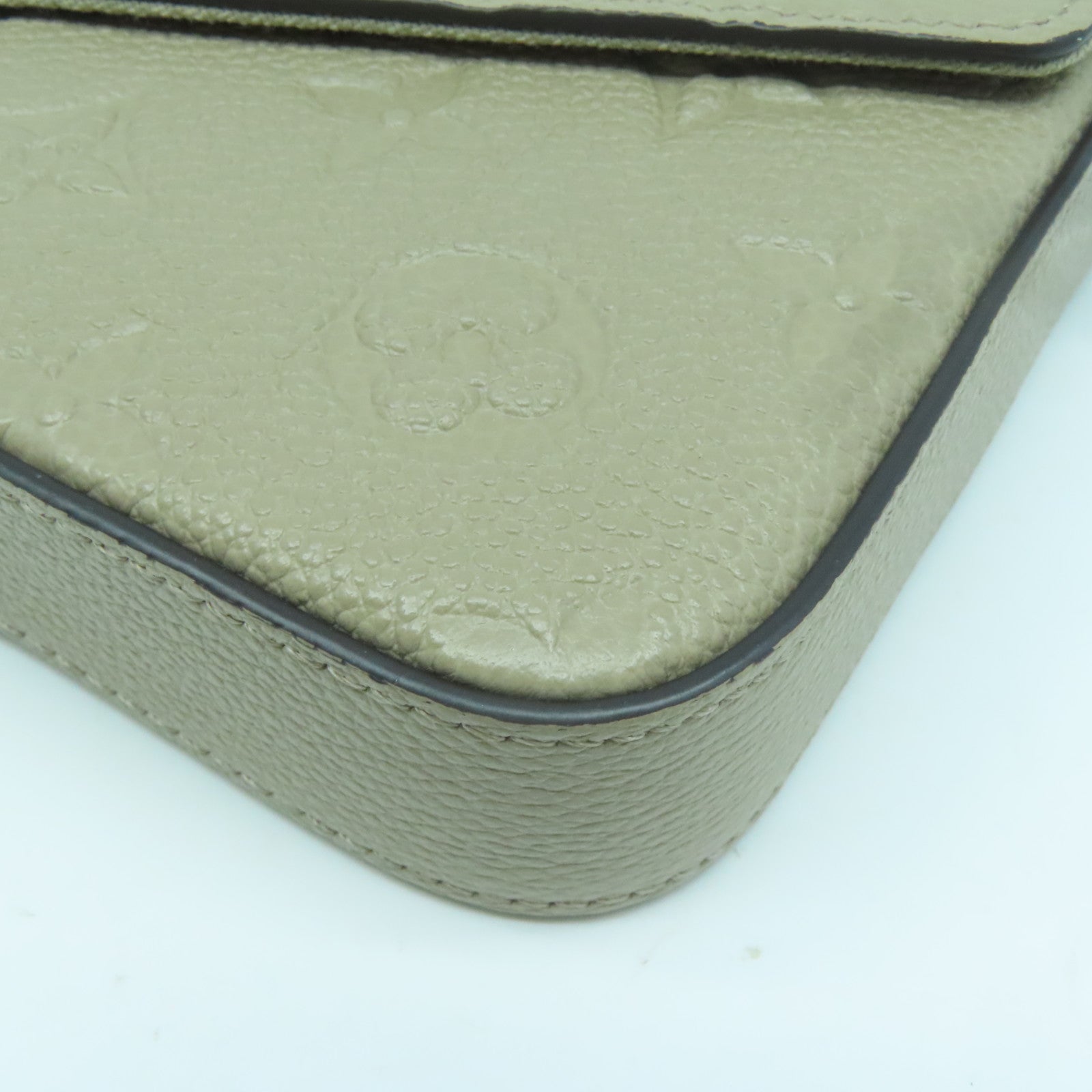 LOUIS VUITTON Monogram Empreinte Felicie Pochette金扣鏈帶肩背袋啡色