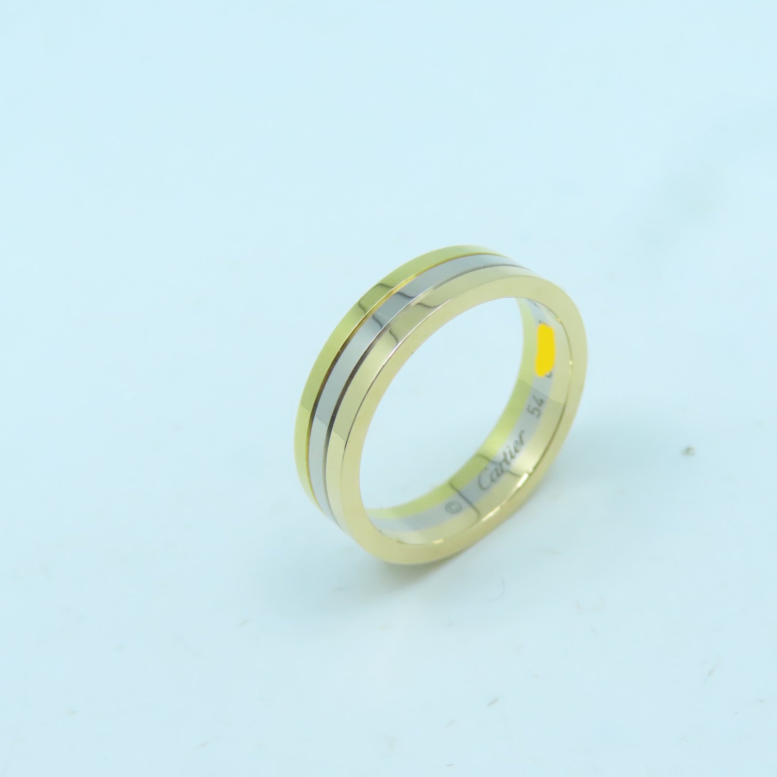 CARTIER 18K黃金白金玫瑰金Tri Colour Ring戒指#54/US#7
