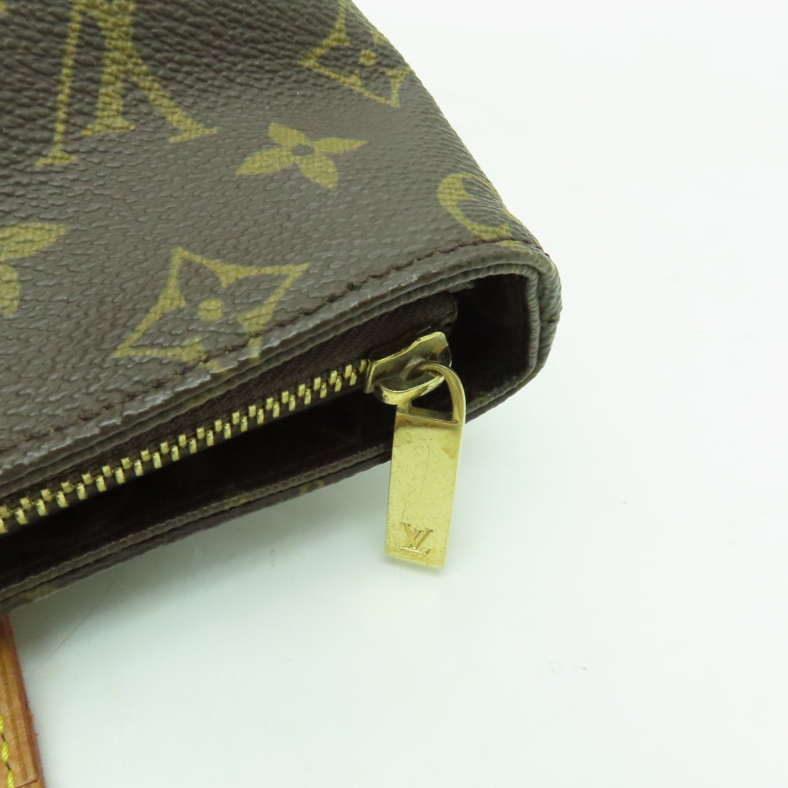LOUIS VUITTON Monogram Cabas Piano金扣手挽袋棕色