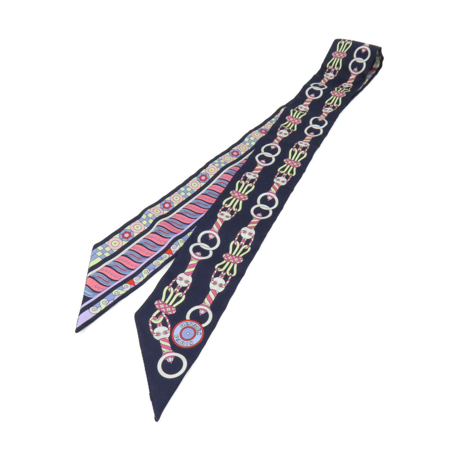 HERMES 【激減優惠】絲質Twilly Scarf絲巾寶藍色/彩色