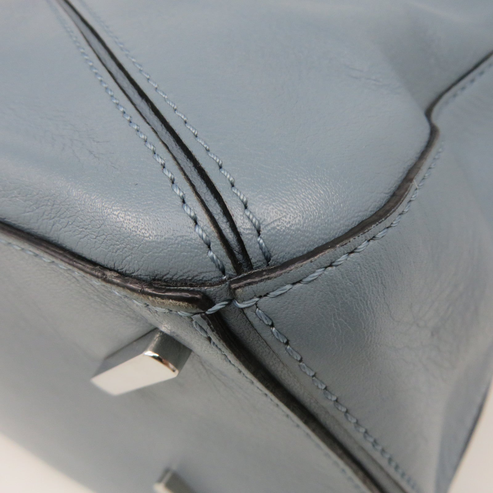LOEWE 牛皮皮革Puzzle Bag Medium 2Way Shoulder Bag手挽肩背兩用袋藍色