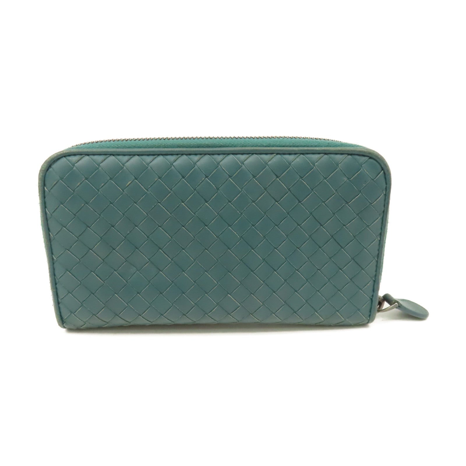 BOTTEGA VENETA 織紋皮革Zipper Long Wallet拉鏈長錢包綠色